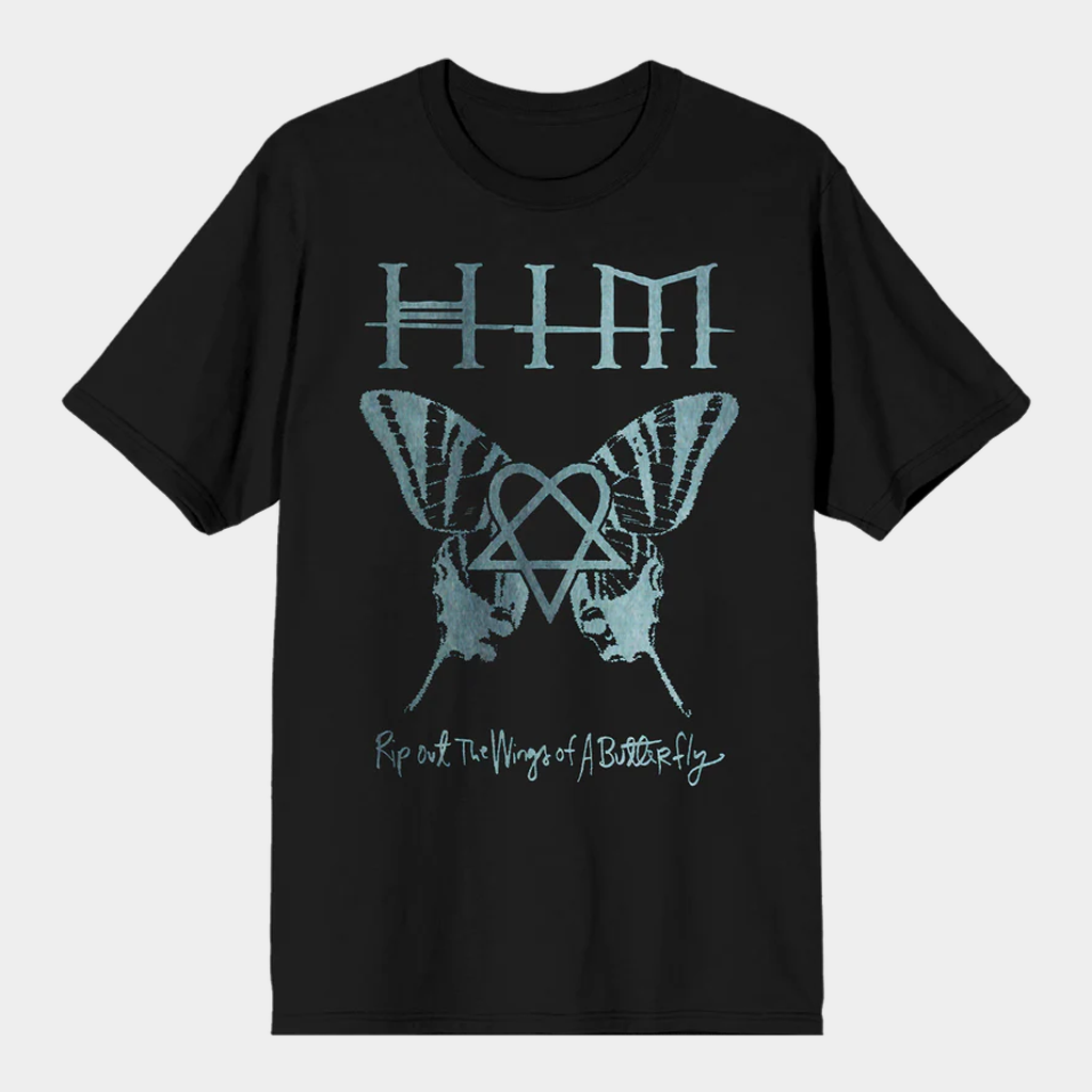 HIM Merch Rip Out The Wings Of A Butterfly T-Shirt Gifts For Rock Lovers