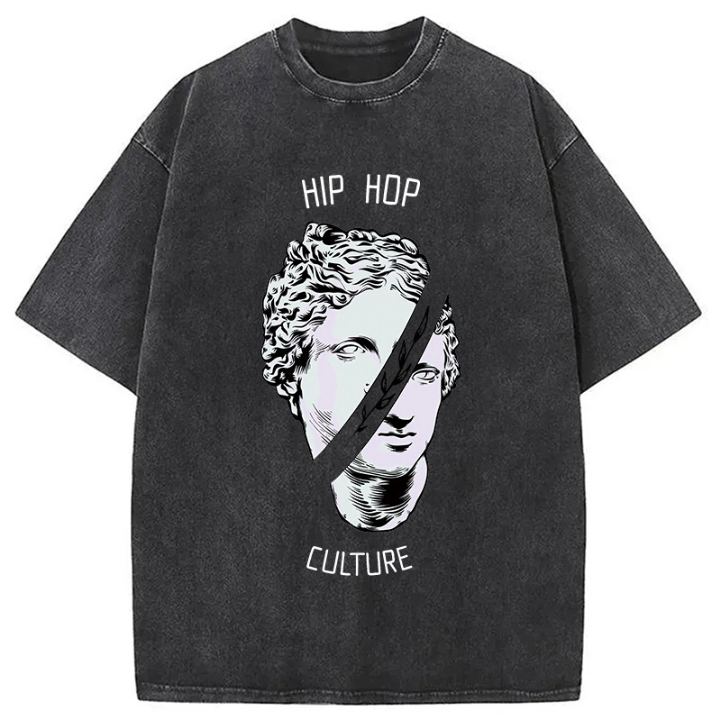 Hip Hop Culture Washed T-Shirt Funny Aesthetic Trendy Apparel Gifts For Her