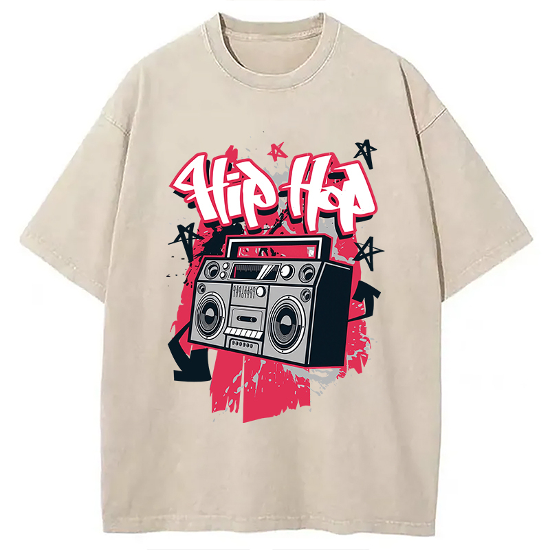 Hip Hop Style Washed T-Shirt Soft Cotton Daily Wear Tee Gifts For Best Friend