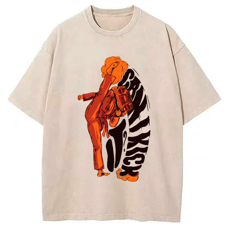 Hiphop Can I Kick It Washed T-Shirt Casual Oversized Outfit Style Gifts For Her