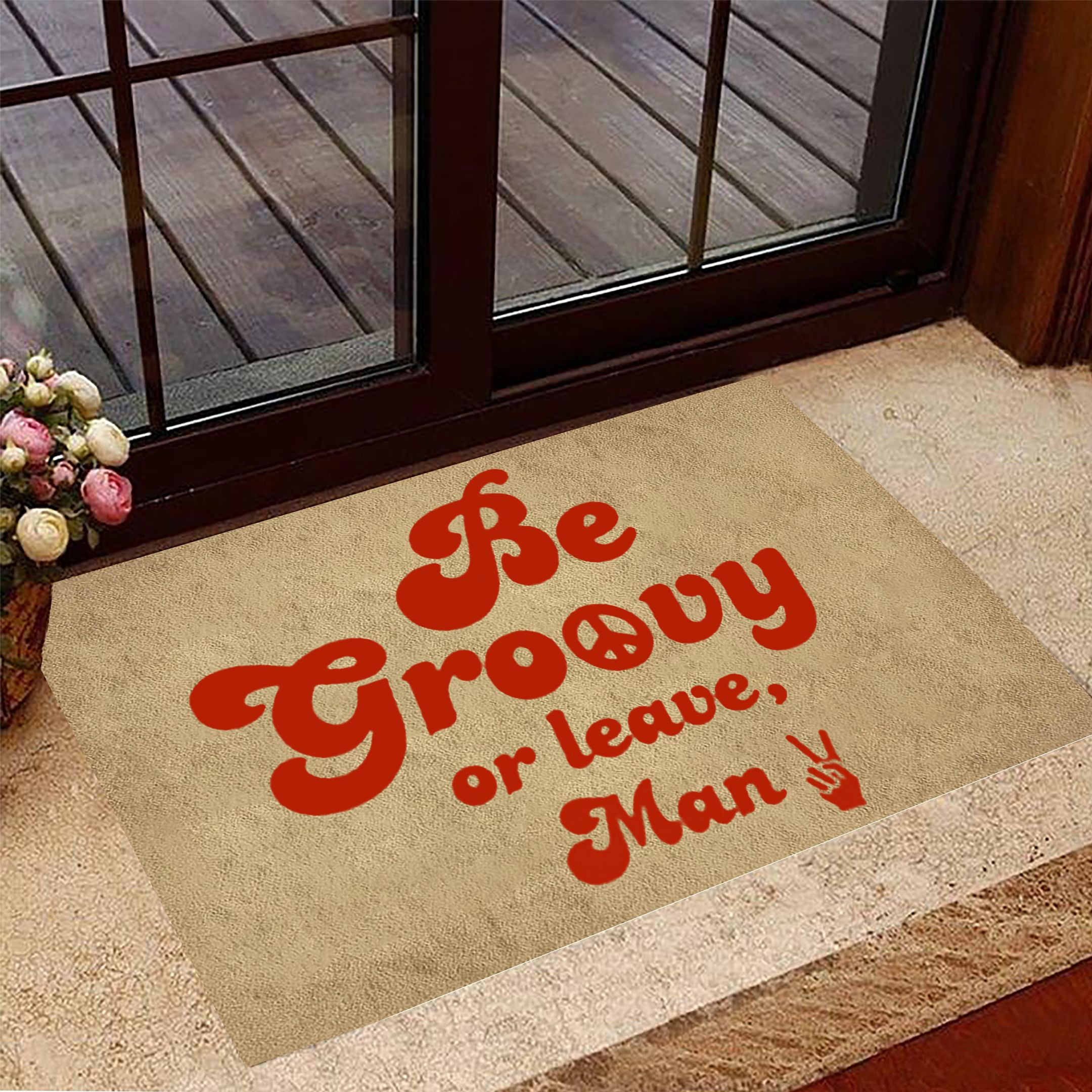 Hippie Be Groovy Or Leave Man Bob Dylan Doormat Indoor Front Door Door Mat