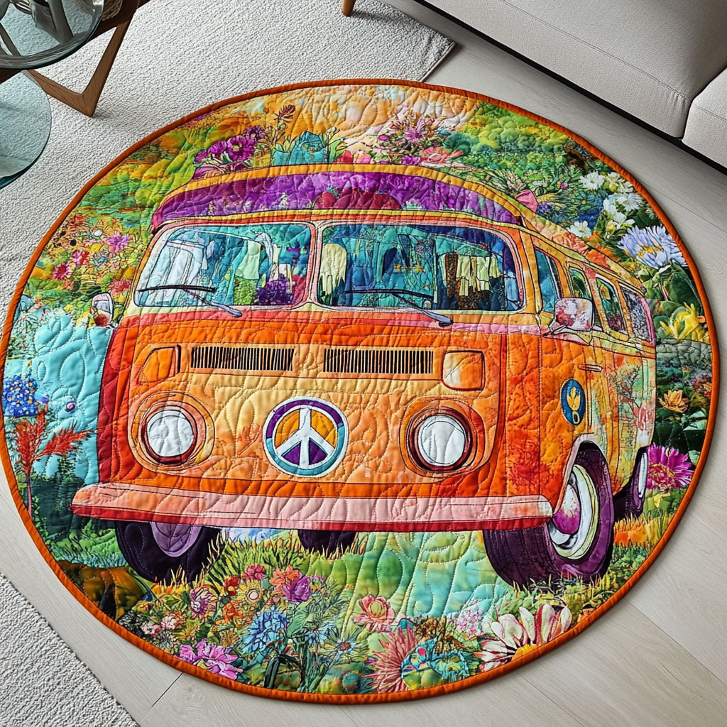 Hippie Bliss Quilted Round Mat Christmas Entry Way Decor Christmas For Teens