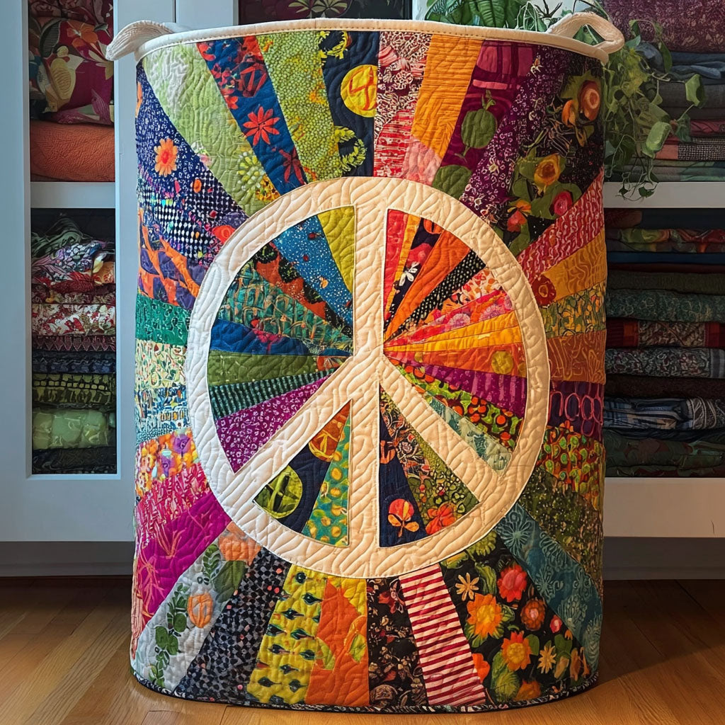 Hippie Bloom Quilted Laundry Basket Excellent Gift For Her