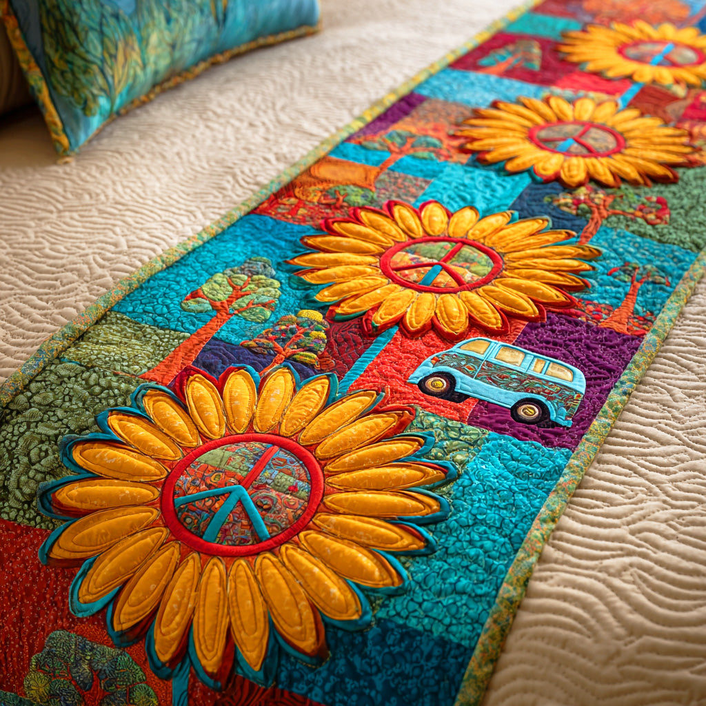 Hippie Harmony Quilted Bed Runner Bed Decor Ideas Best Gifts For Hippie Mom