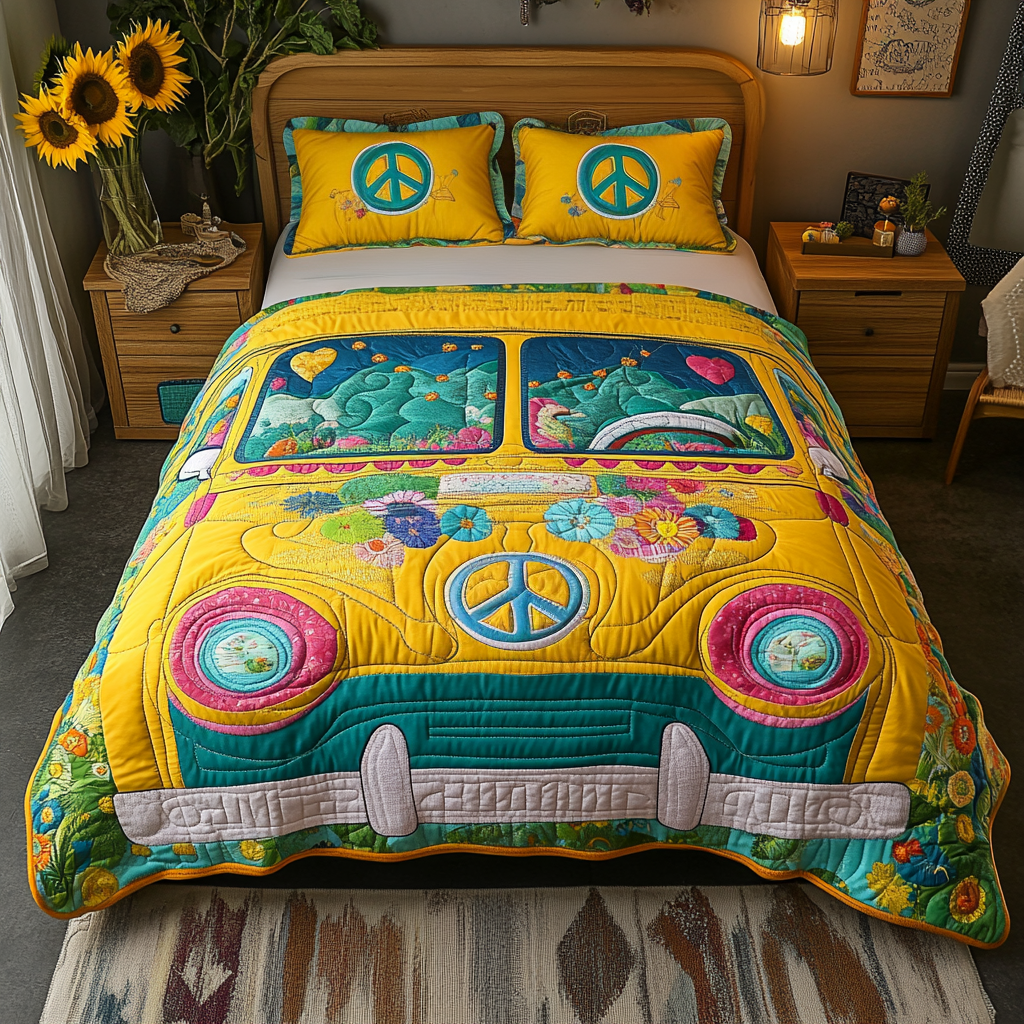 Hippie Hauler Quilted Bedding Set Bed Decor Ideas Hippy Christmas Gifts