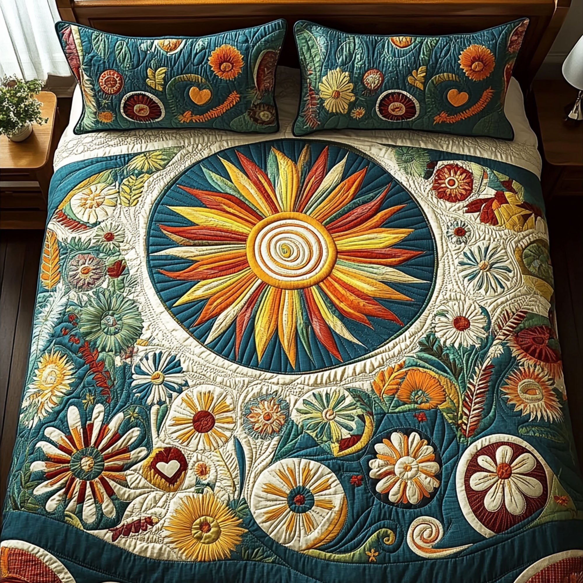 Hippie Heartshine Quilted Bedding Set Bed Decor Ideas Hippie Christmas Gifts