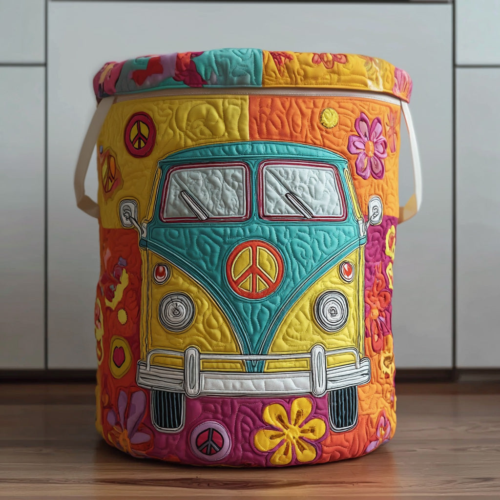 Hippie Journey Quilted Laundry Basket Perfect Birthday Gift Idea
