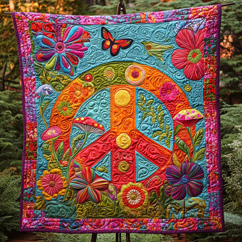 Hippie Peacefield Quilted Blanket Butterfly Gifts For Ladies
