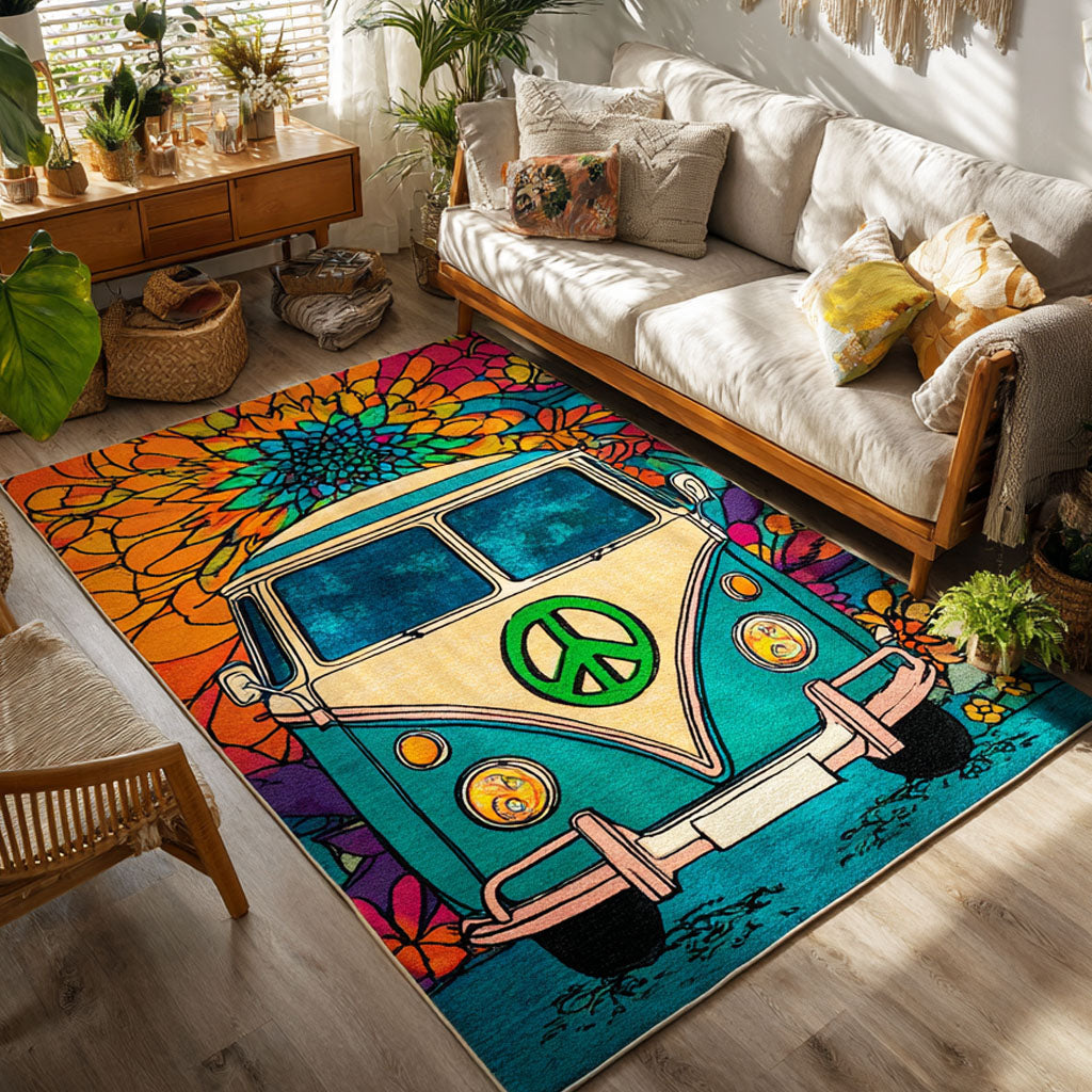 Hippie Ride Area Rug Large Rugs For Living Room Useful Gifts For Mom From Daughter