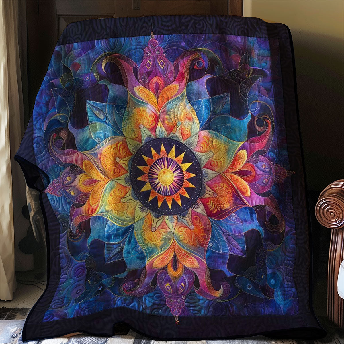 Hippie Sun Quilt Blanket Christmas Blanket Best Gifts For Hippie Friends