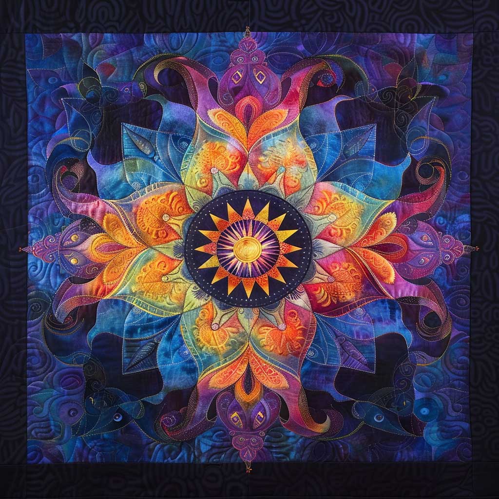 Hippie Sun Quilt Blanket Christmas Blanket Best Gifts For Hippie Friends