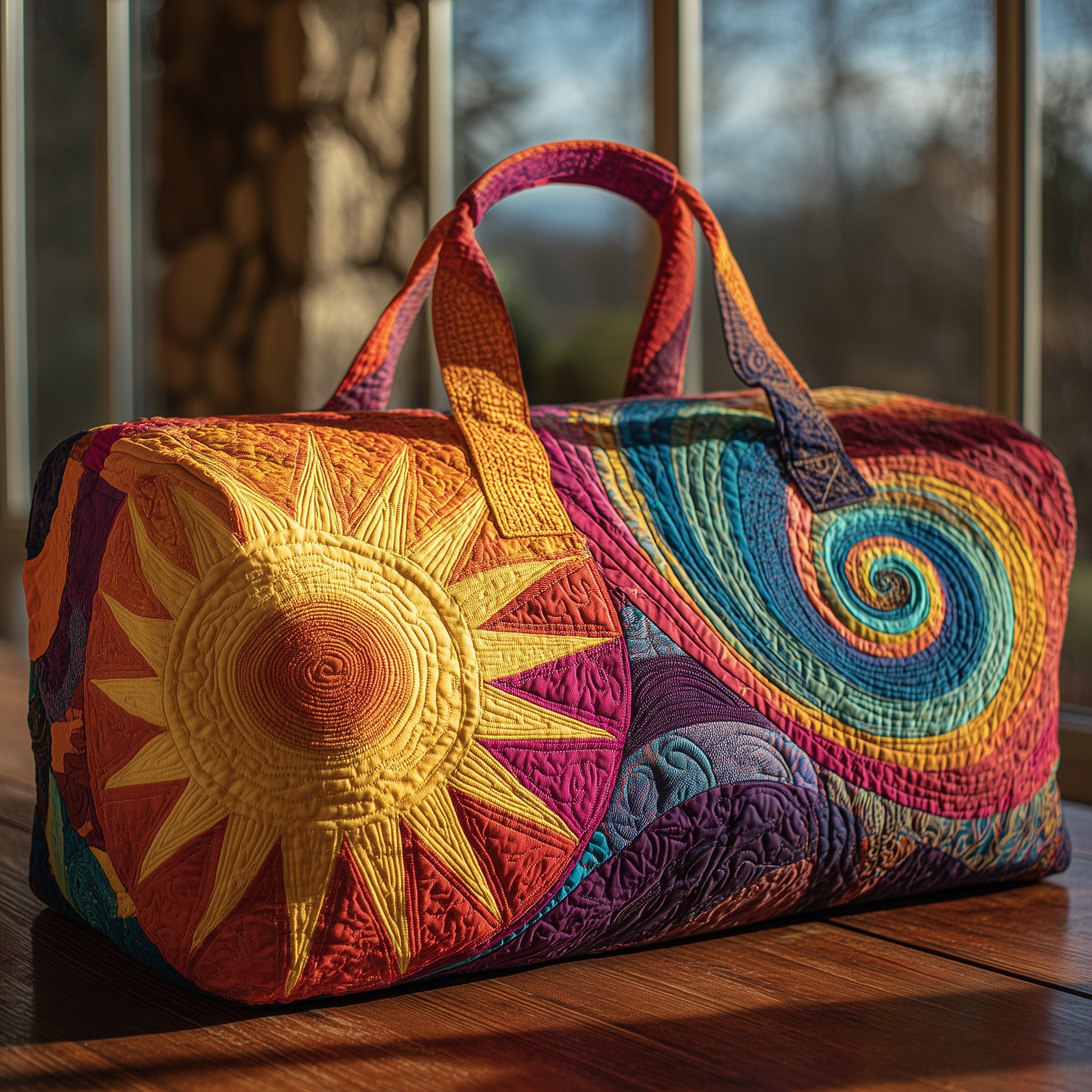 Hippie Sun Quilt Duffle Bag Birthday Gift Idea
