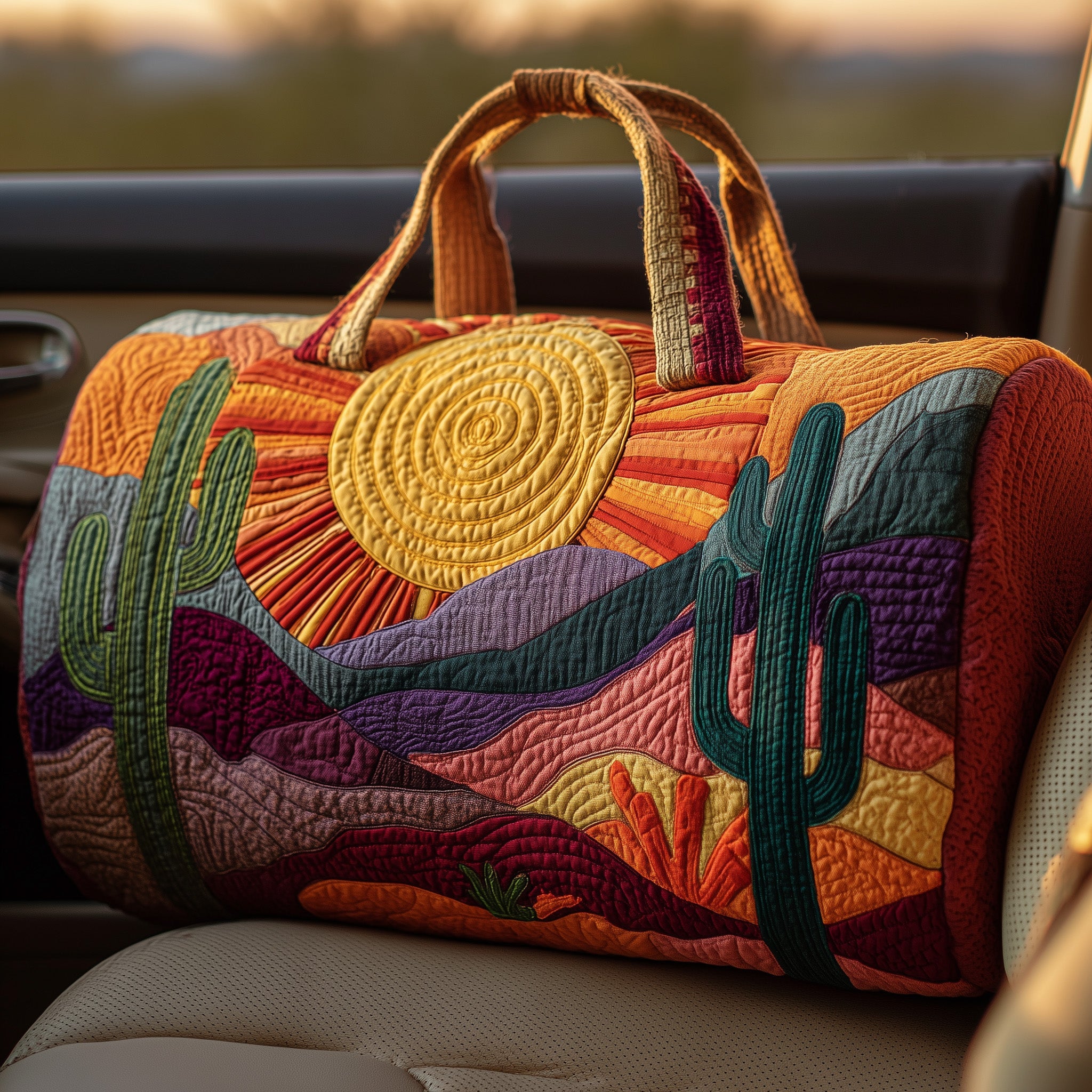 Hippie Sun Quilt Duffle Bag Everyday Gift Idea