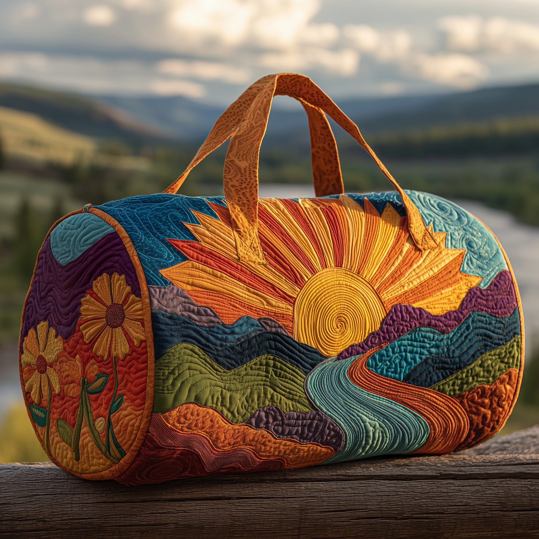 Hippie Sun Quilt Duffle Bag Gift For Friends