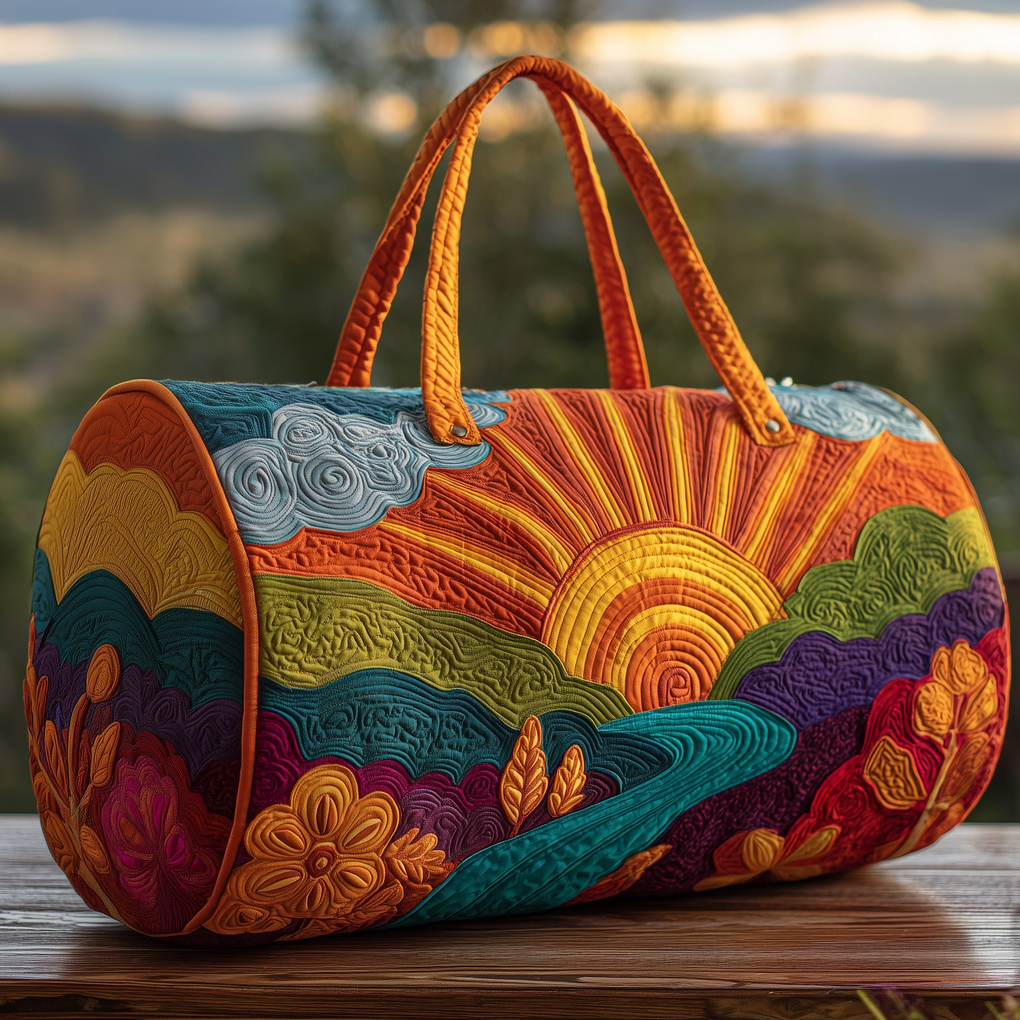 Hippie Sun Quilt Duffle Bag Gift For Kids
