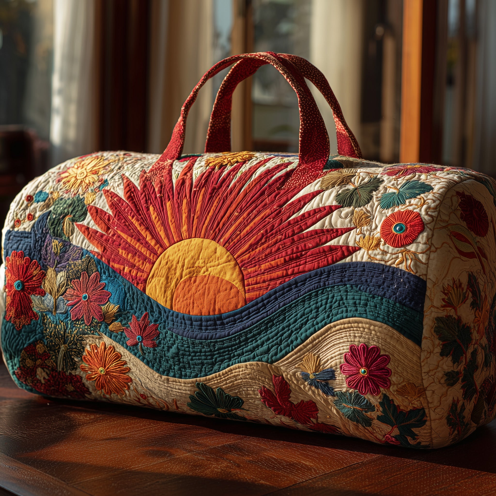 Hippie Sun Quilt Duffle Bag Gift For Mom