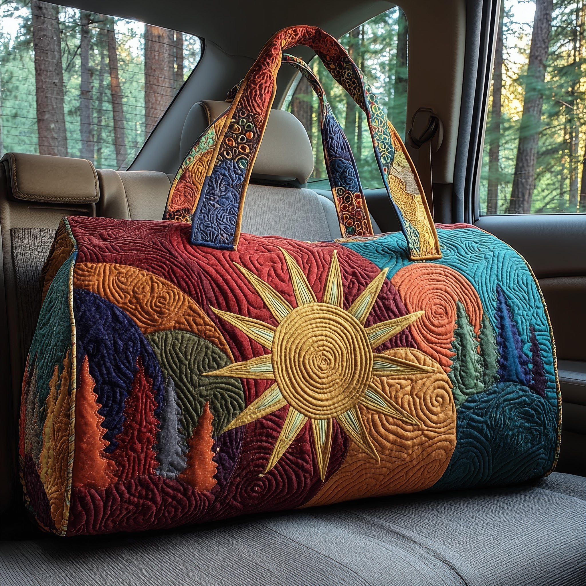 Hippie Sun Quilted Duffle Bag For Carry On Use