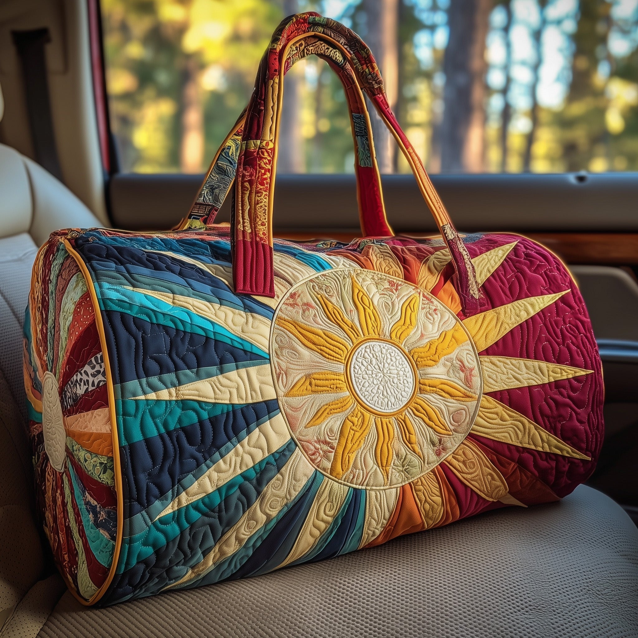 Hippie Sun Quilted Duffle Bag For Weekend Trips