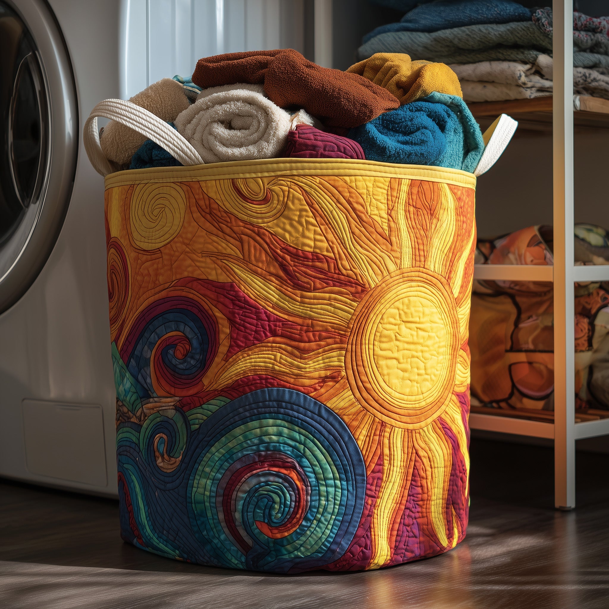 Hippie Sun Quilted Laundry Basket Perfect Birthday Gift Idea