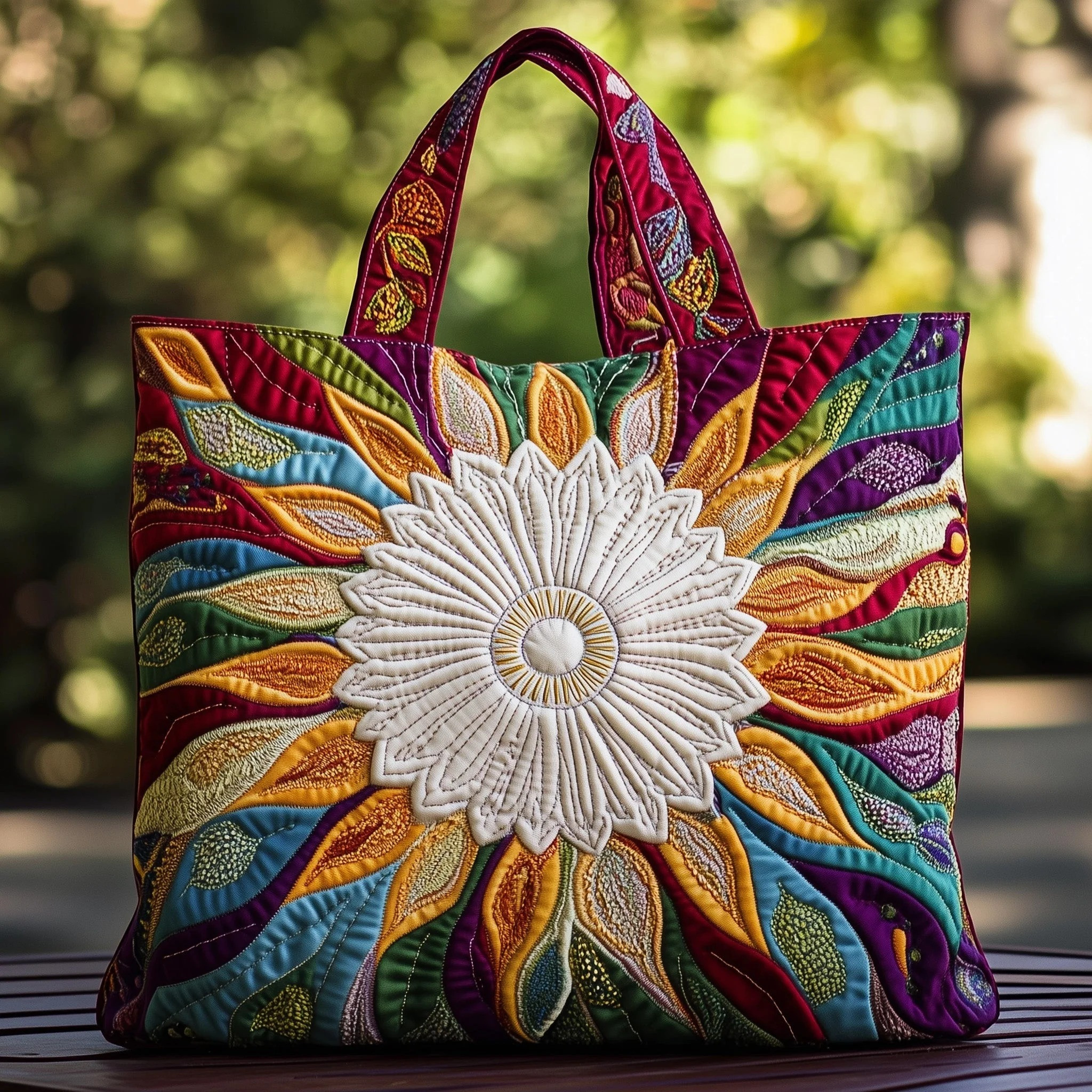 Hippie Sun Quilted Tote Bag Cute Travel Bags Cool Gifts Idea For Flower Lovers