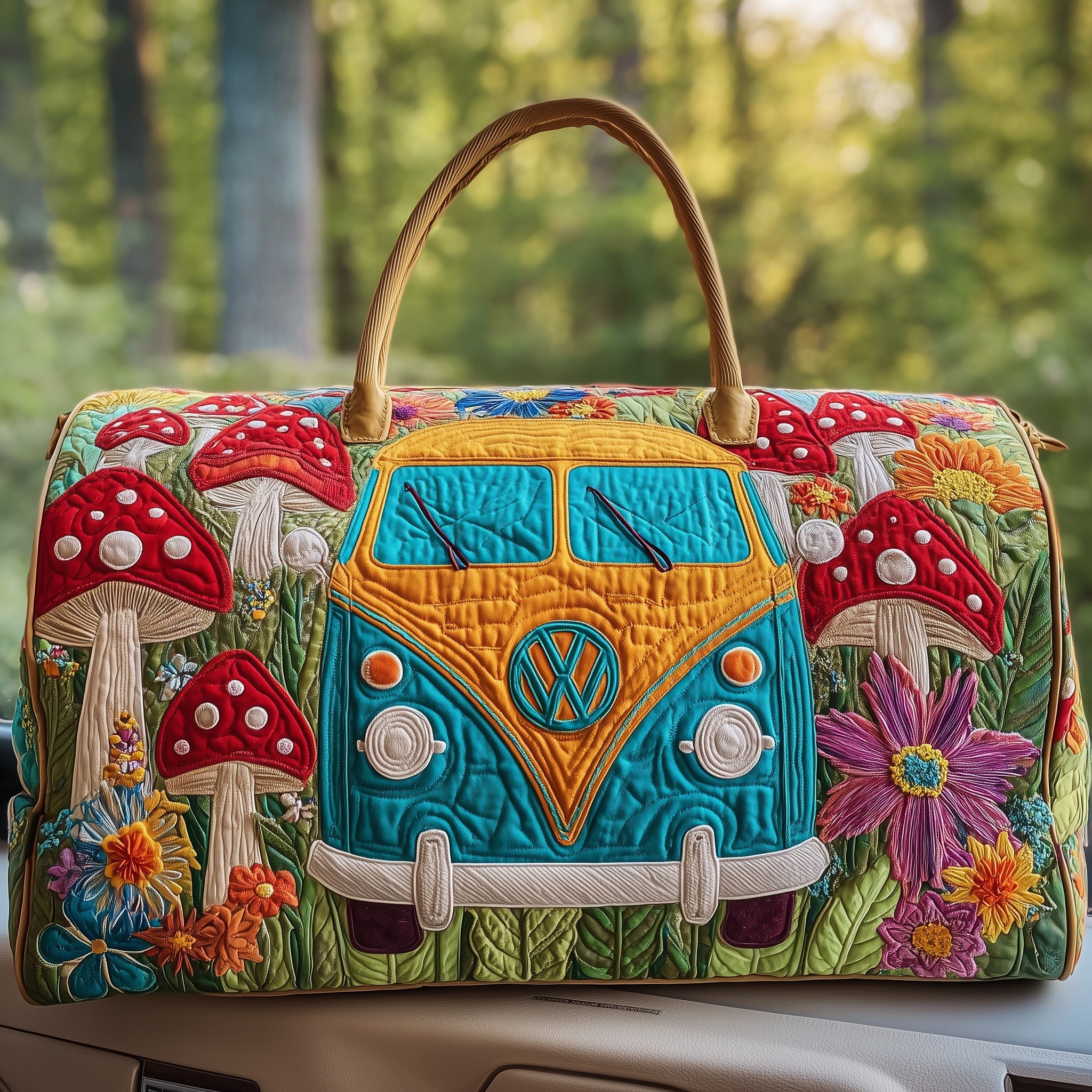 Hippie Van Quilt Duffle Bag Father's Day Gift Idea