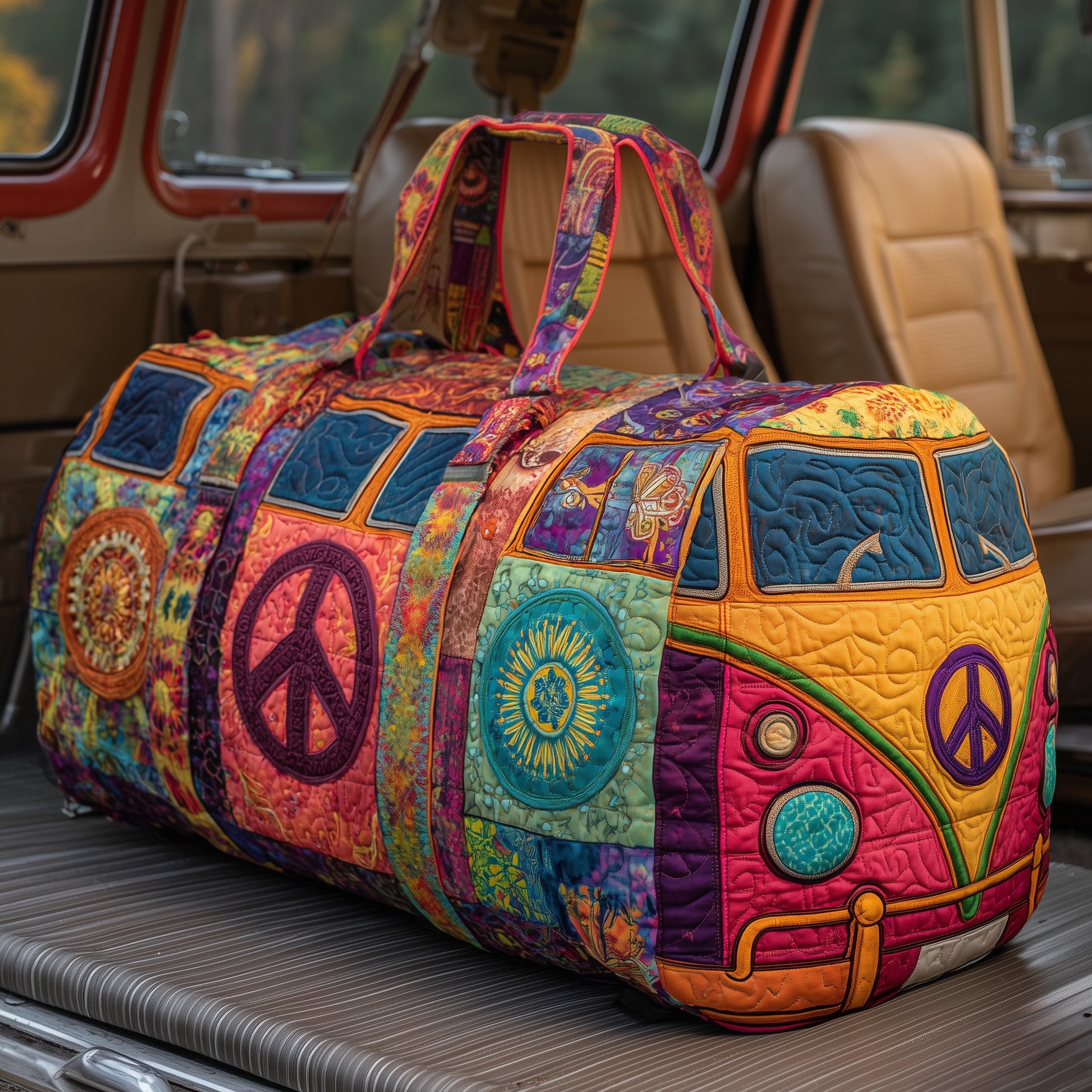 Hippie Van Quilt Duffle Bag Holiday Gift Idea