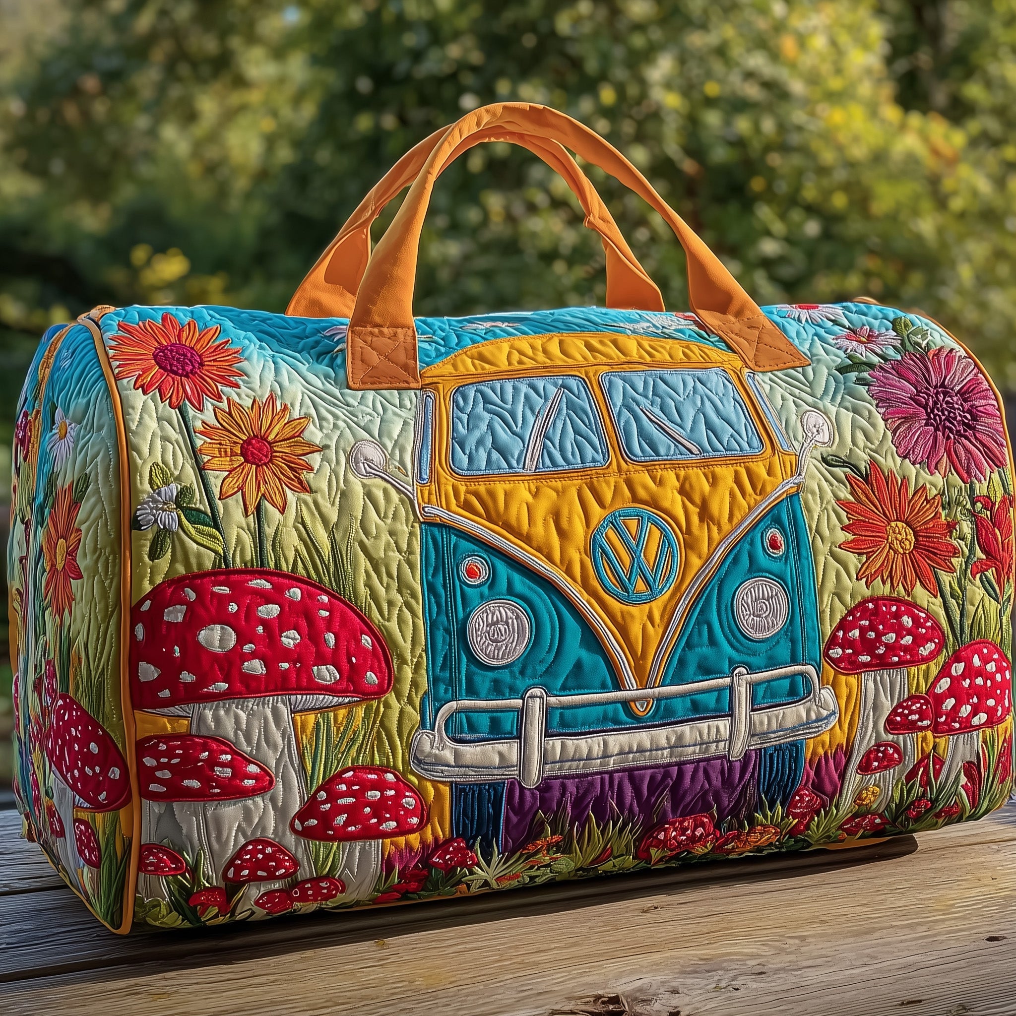 Hippie Van Quilt Duffle Bag Mother's Day Gift Idea
