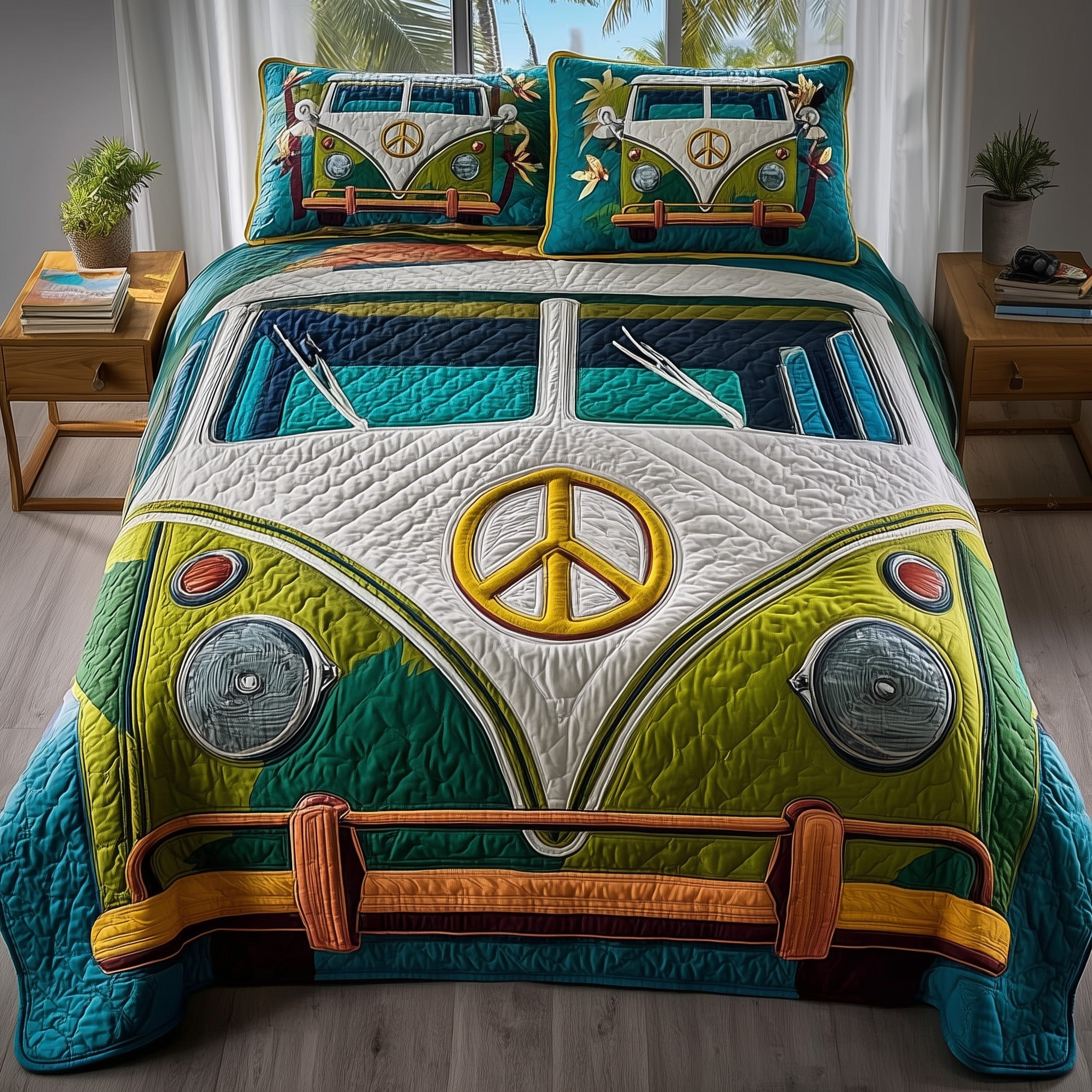 Hippie Van Quilted Bedding Set Refresh Your Room