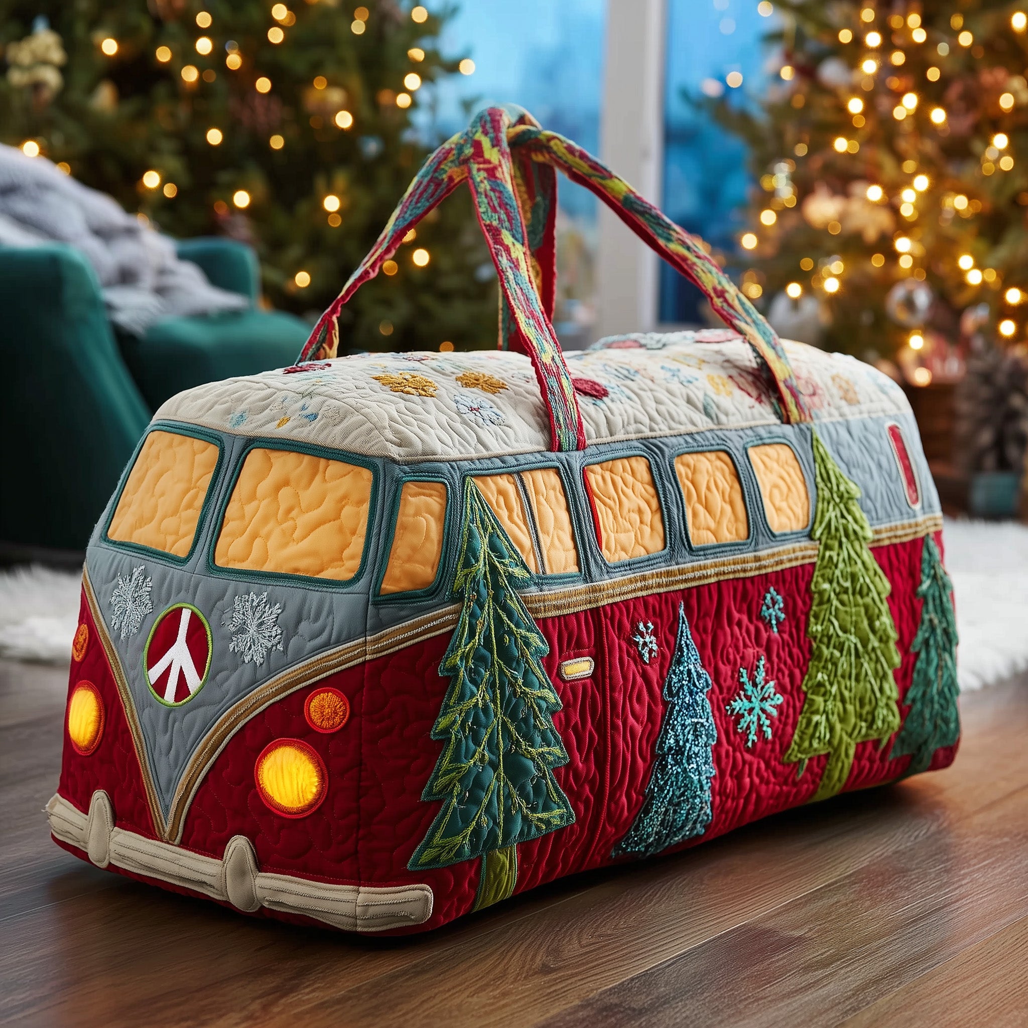 Hippie Van Quilted Duffle Bag Stylish And Practical