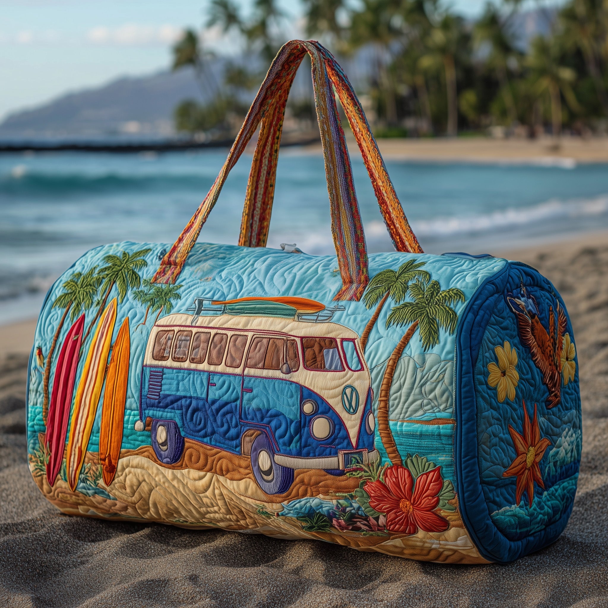 Hippie Van Quilted Duffle Bag Winter Season Must Have(1)