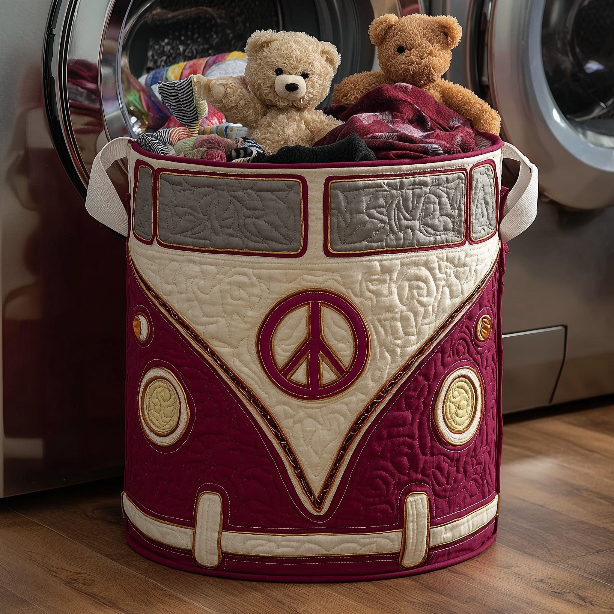 Hippie Van Quilted Laundry Basket Best Gifts For Hippie Mom