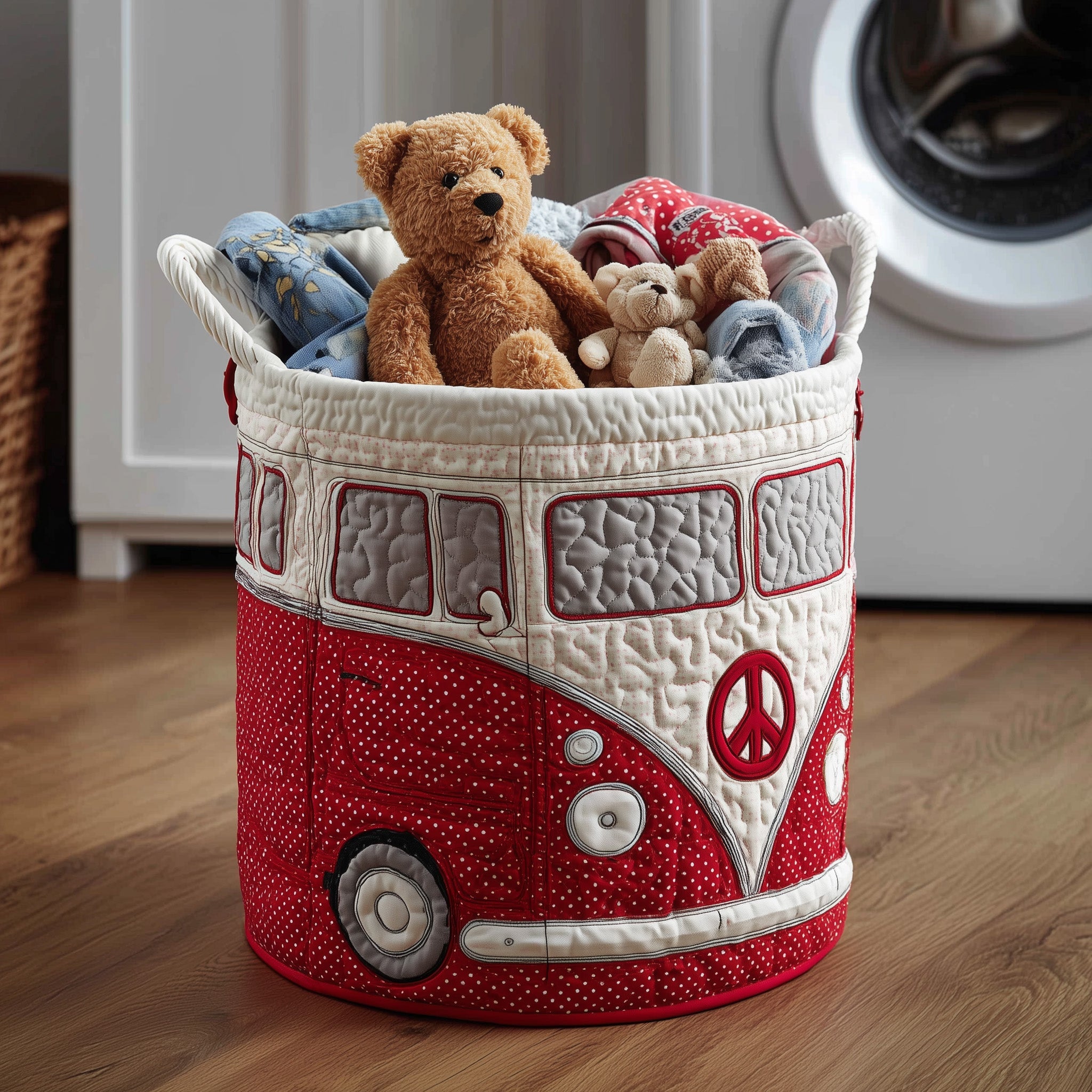 Hippie Van Quilted Laundry Basket Gifts For The Hippie In Your Life
