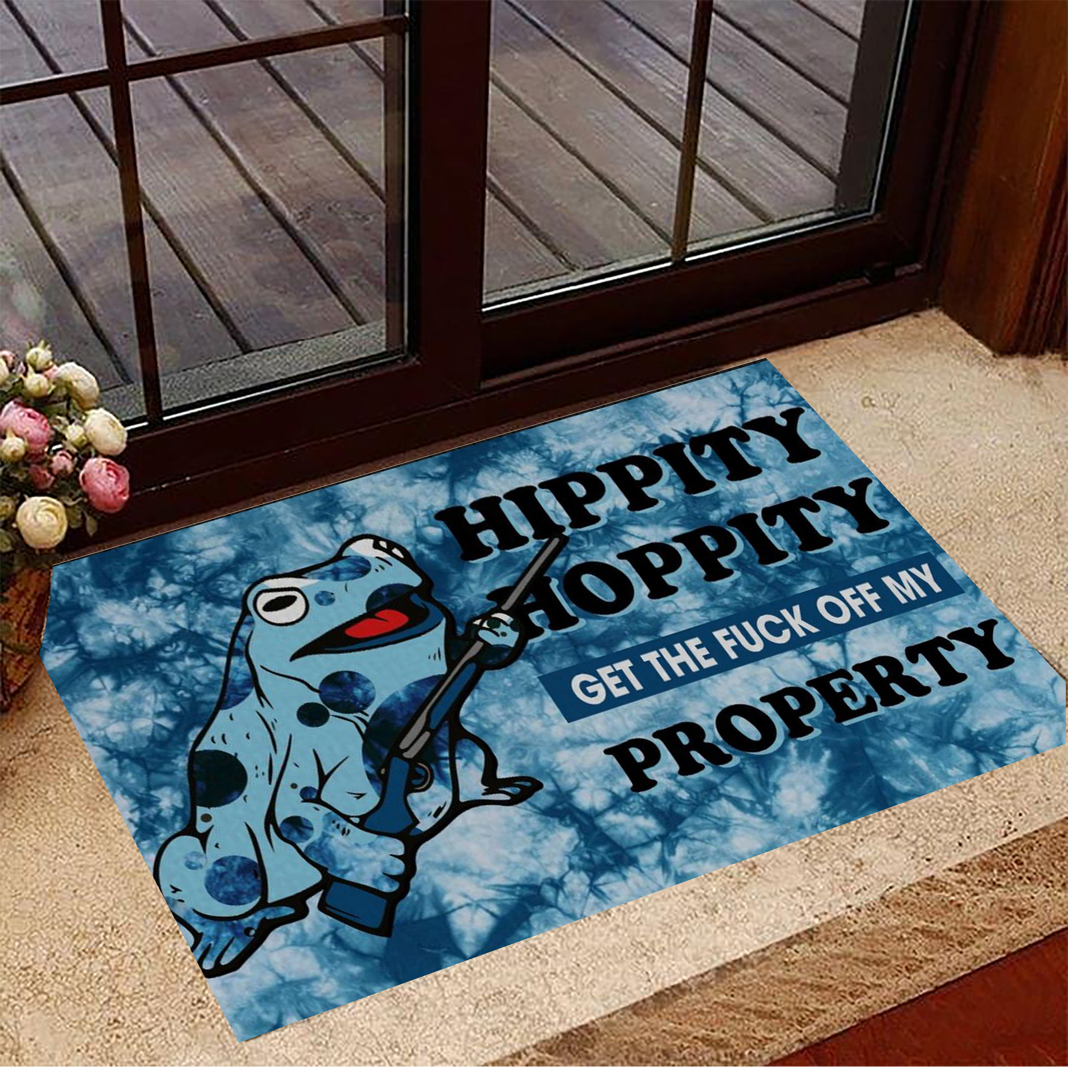 Hippity Hoppity Doormat Frog Get Hippity Hoppity Off My Property Funny Door Mat Sayings