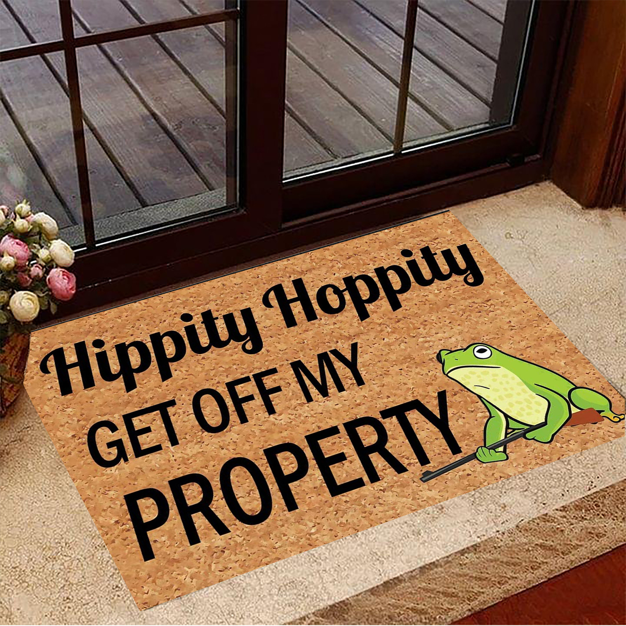 Hippity Hoppity Doormat Frog Get Off My Poverty Funny Door Mat Merchandise
