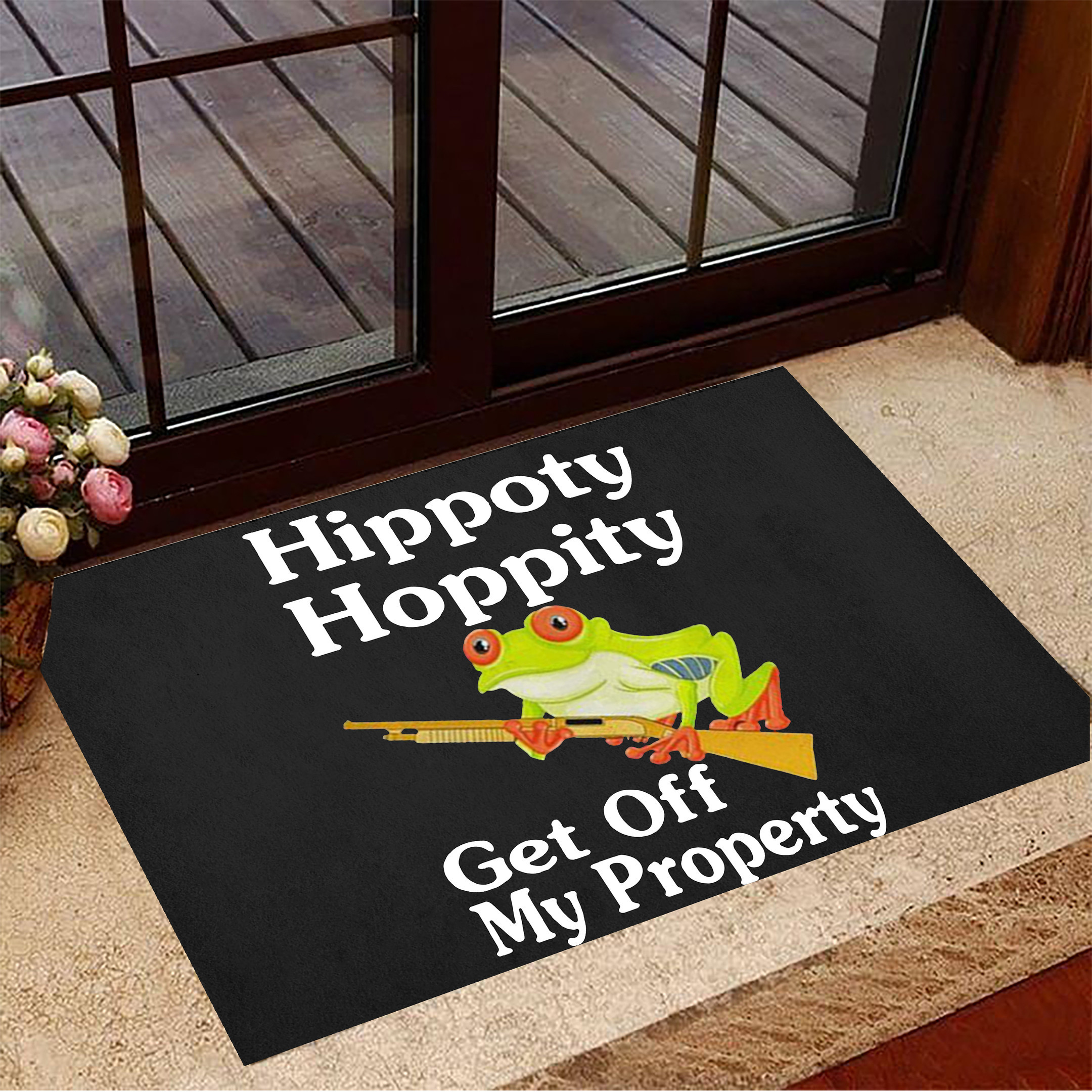 Hippity Hoppity Get Off My Property Doormat Funny Hippity Hoppity Welcome Mat