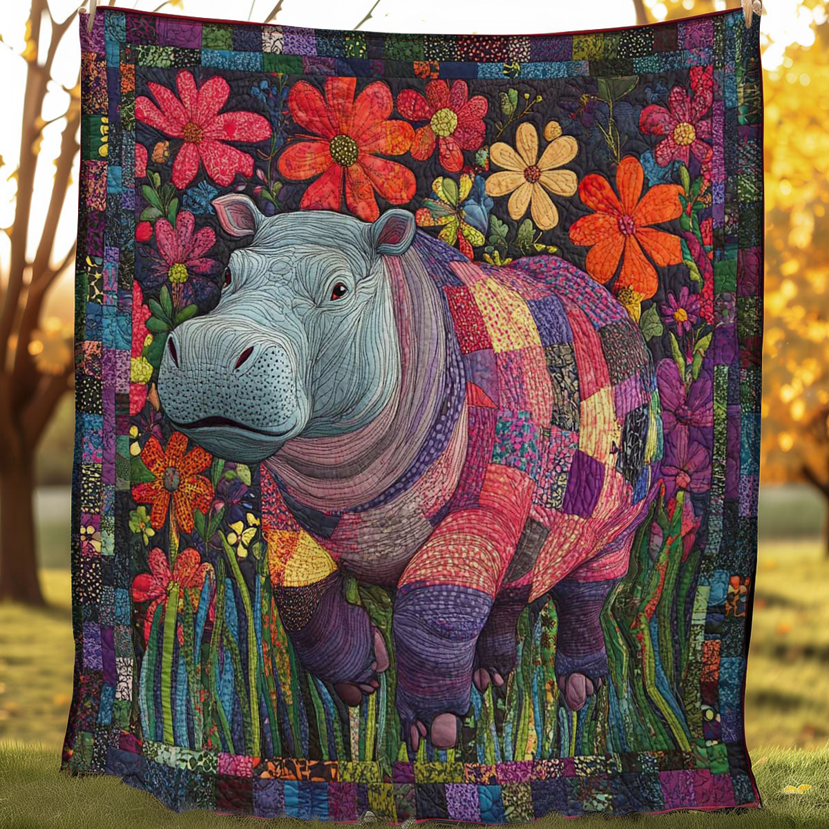 Hippo Splash Quilt Blanket Best Throw Blanket Gifts For Mom Who Has Everything