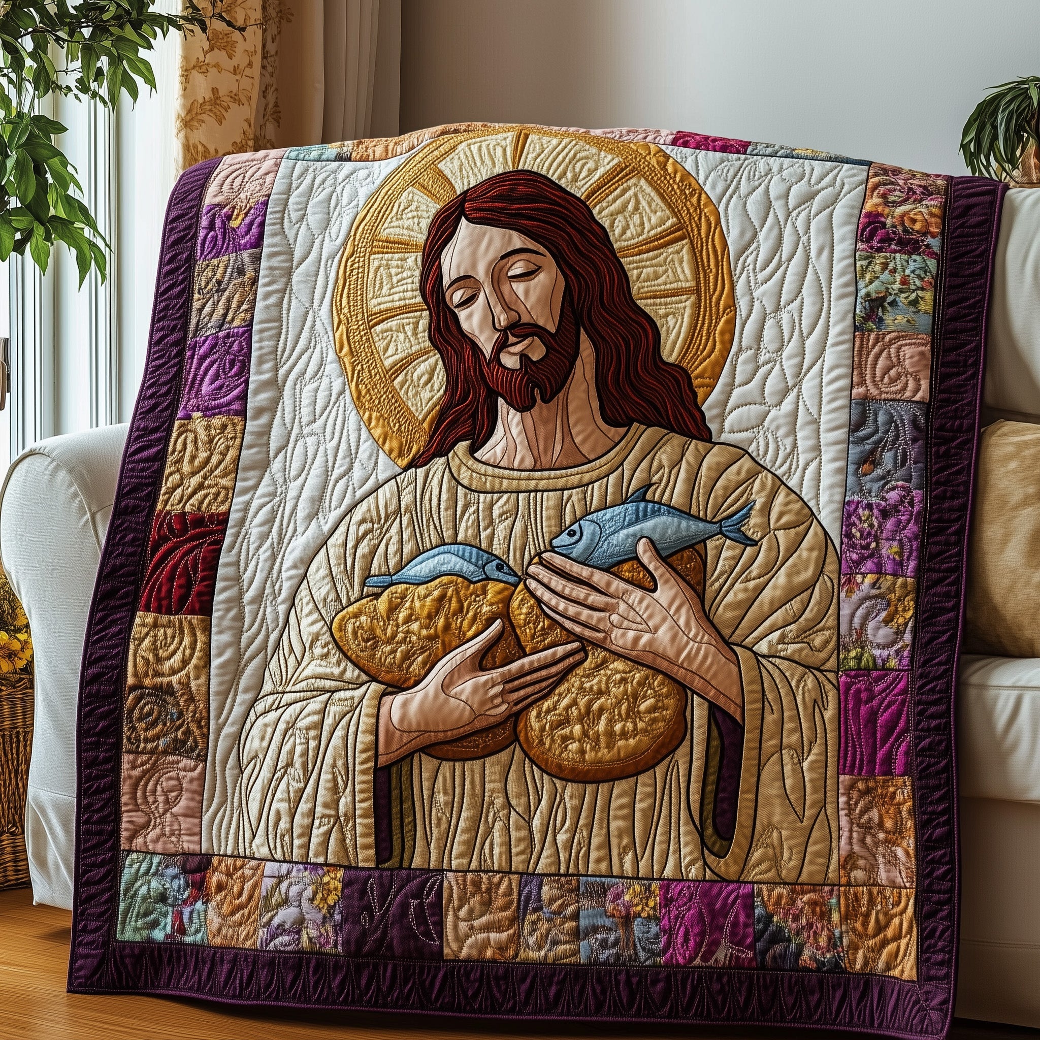 His Blessings Quilted Blanket Cute Bed BlanketFaith Easter Gifts