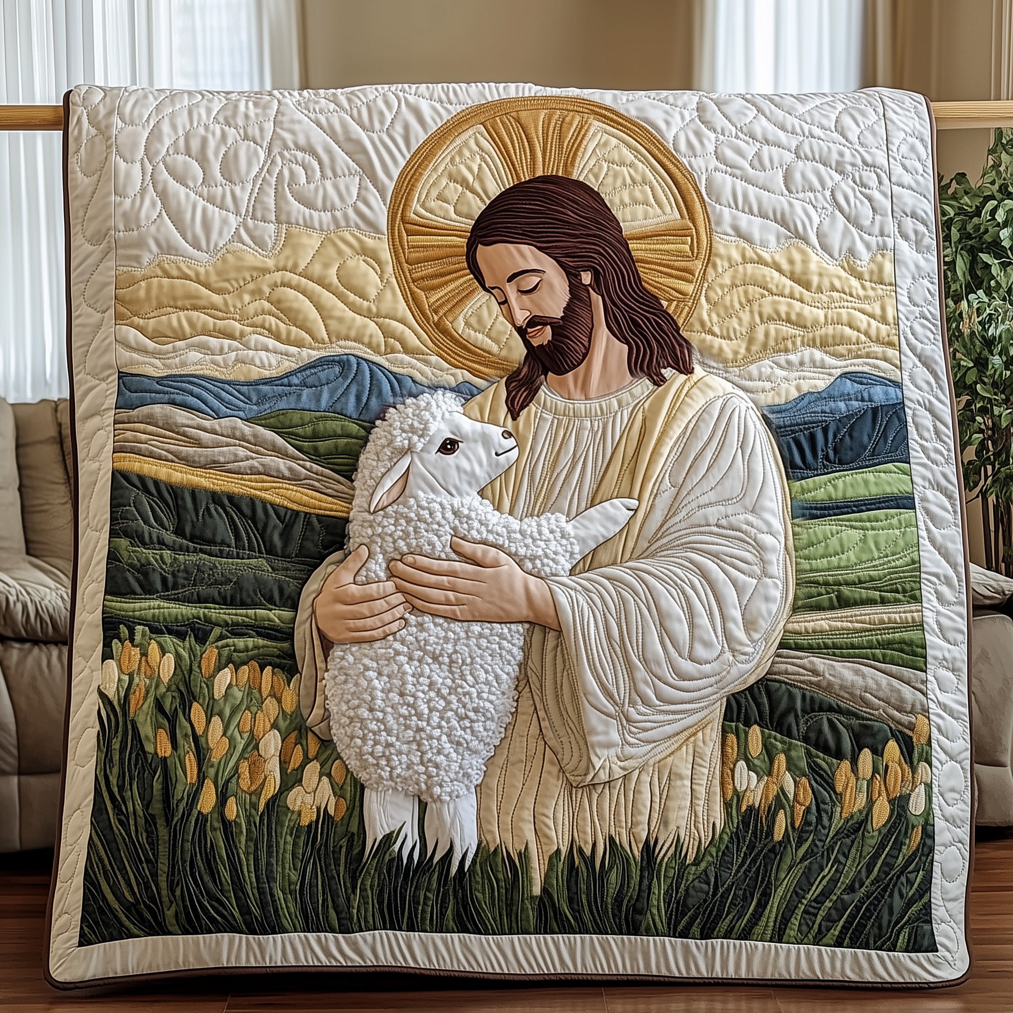 His Faith Quilted Blanket Cute Soft BlanketFaith Based Gifts For Him