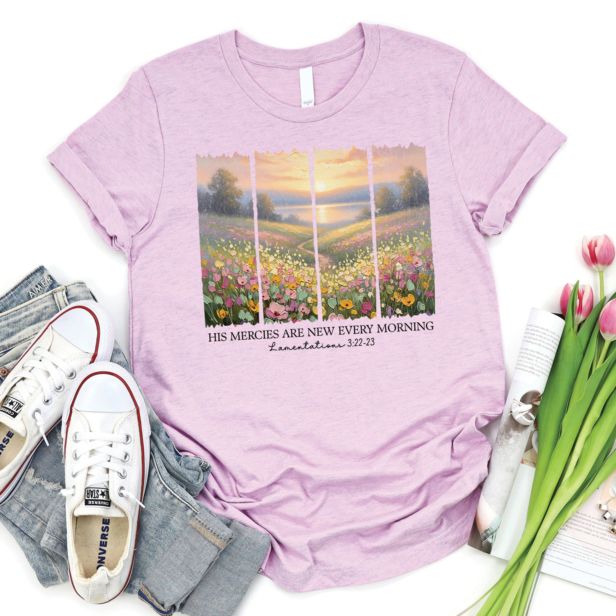 His Mercies Christian Faith Shirt Religious Gifts Inspirational Clothing Apparel