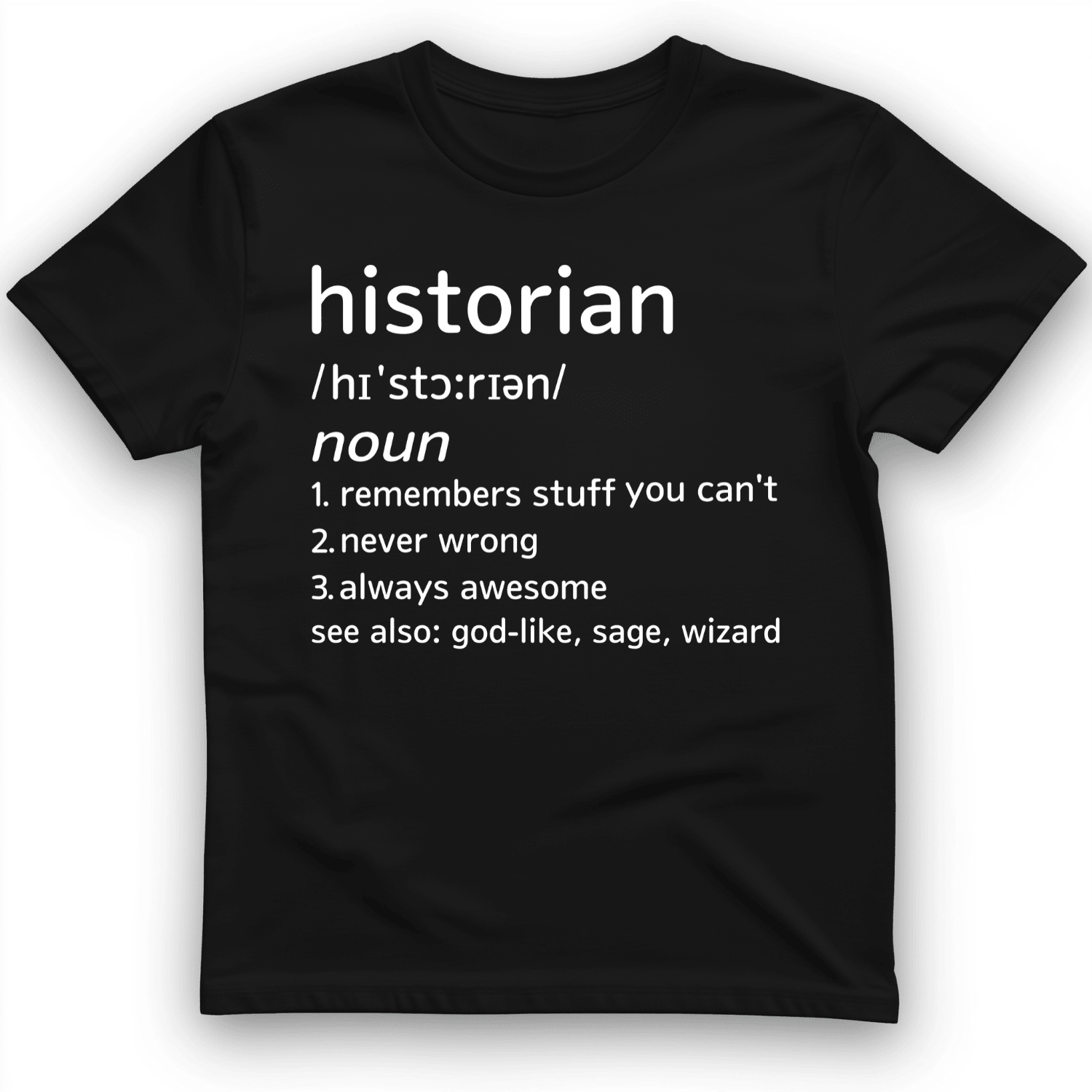 Historian Defined T-Shirt Dictionary Themed Shirt Unique Presents For Students