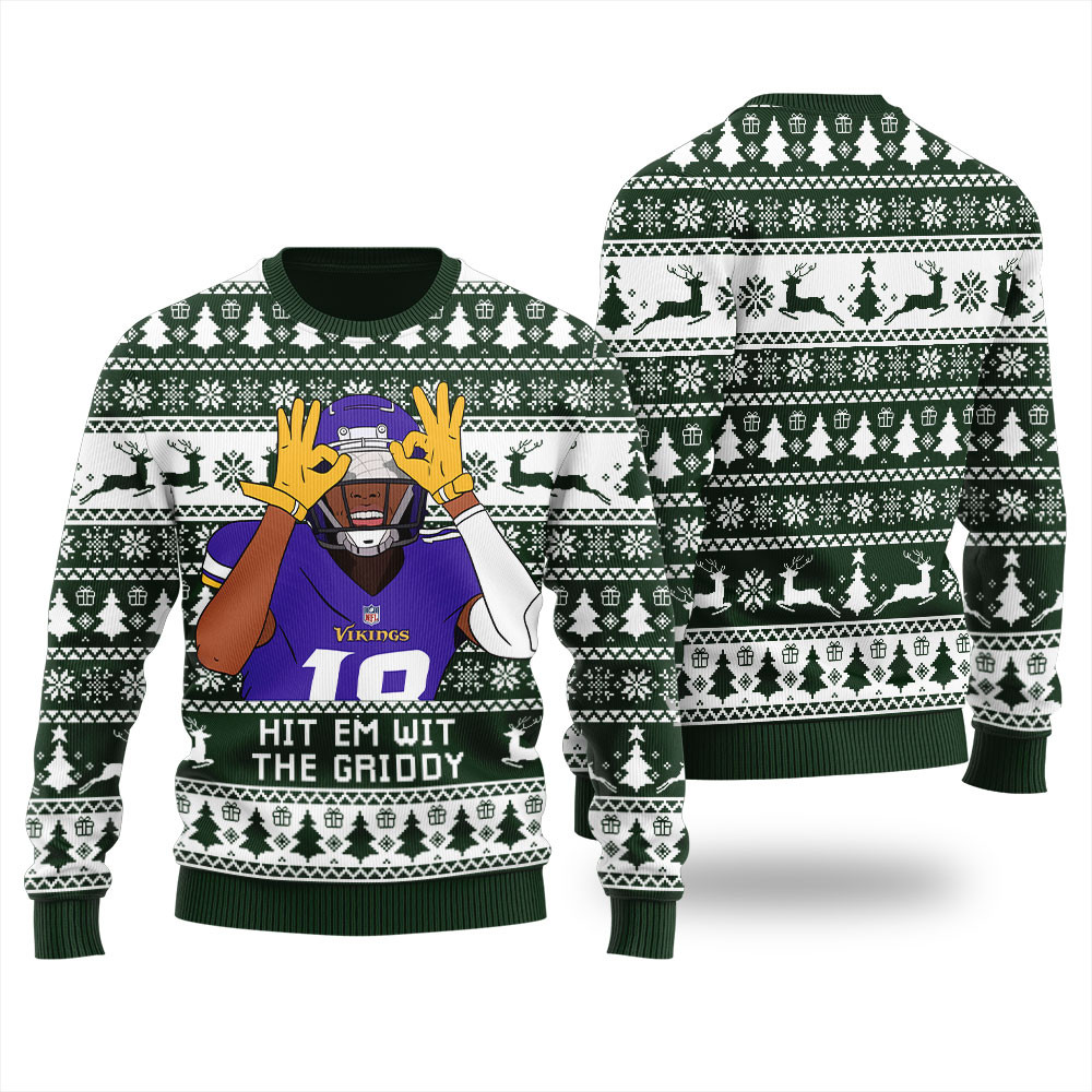 Hit Them With The Griddy Ugly Christmas Sweater Heartwarming Christmas Gift Sweater for Him or Her