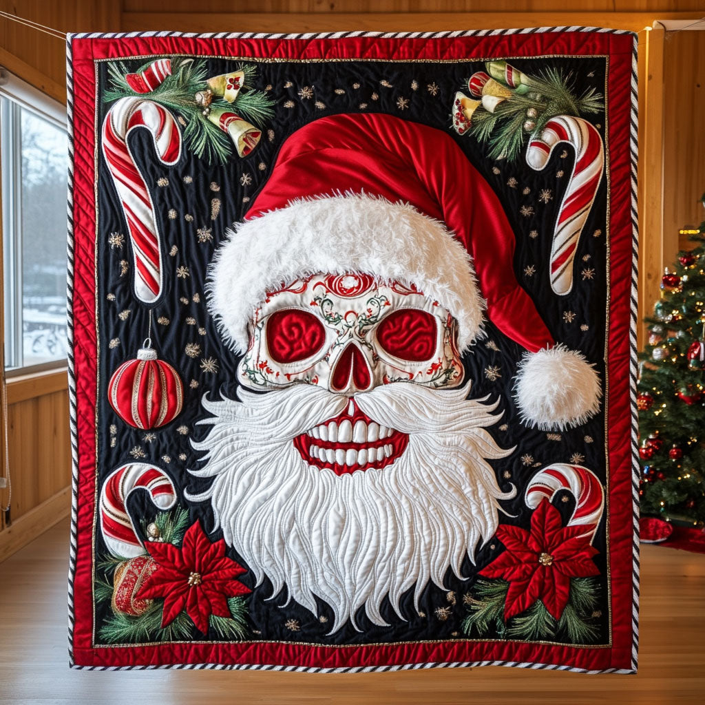 Ho Ho Bones Quilt Blanket Queen Throws And Blankets Skull Gifts For Dad