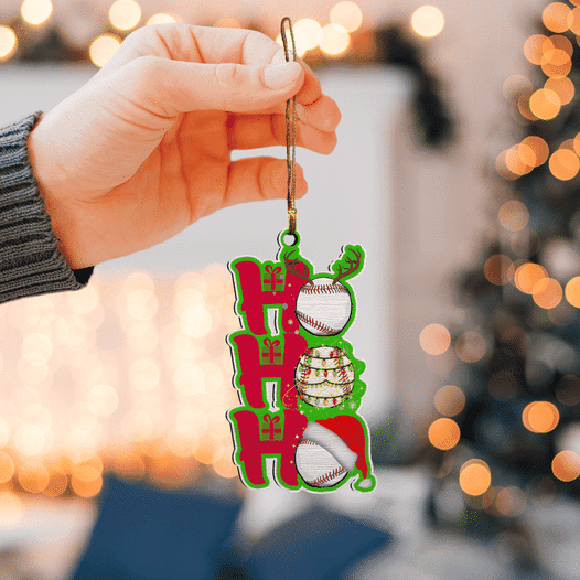 Ho Ho Ho Baseball Christmas Ornament Baseball Themed Christmas Tree Ornament Decorations