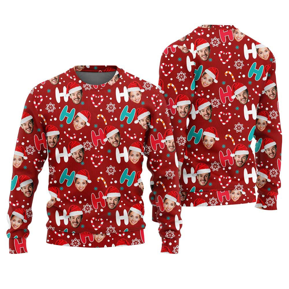 Ho Ho Ho Custom Couple Ugly Sweater Ugly Xmas Sweaters For Couples