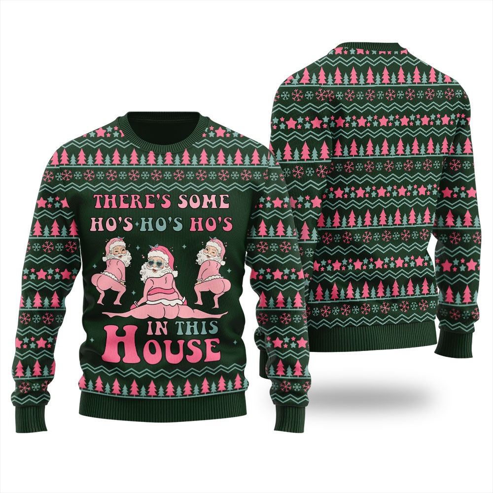 Ho Ho Ho Pink Santa Ugly Christmas Sweater For Men Exclusive Christmas Sweater Merch Gift Edition