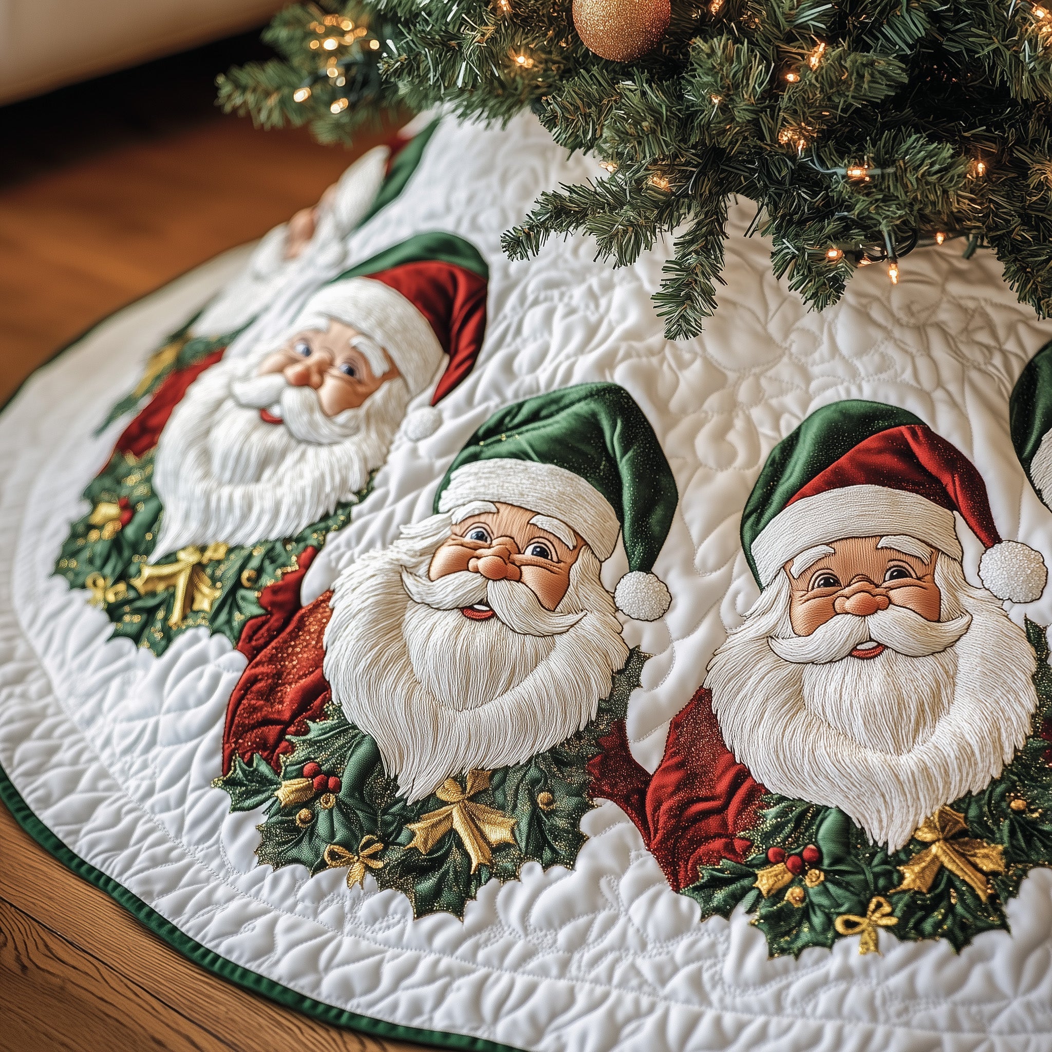 Ho Ho Ho Quilted Tree Skirt Festive Tree Skirt Gift Choice