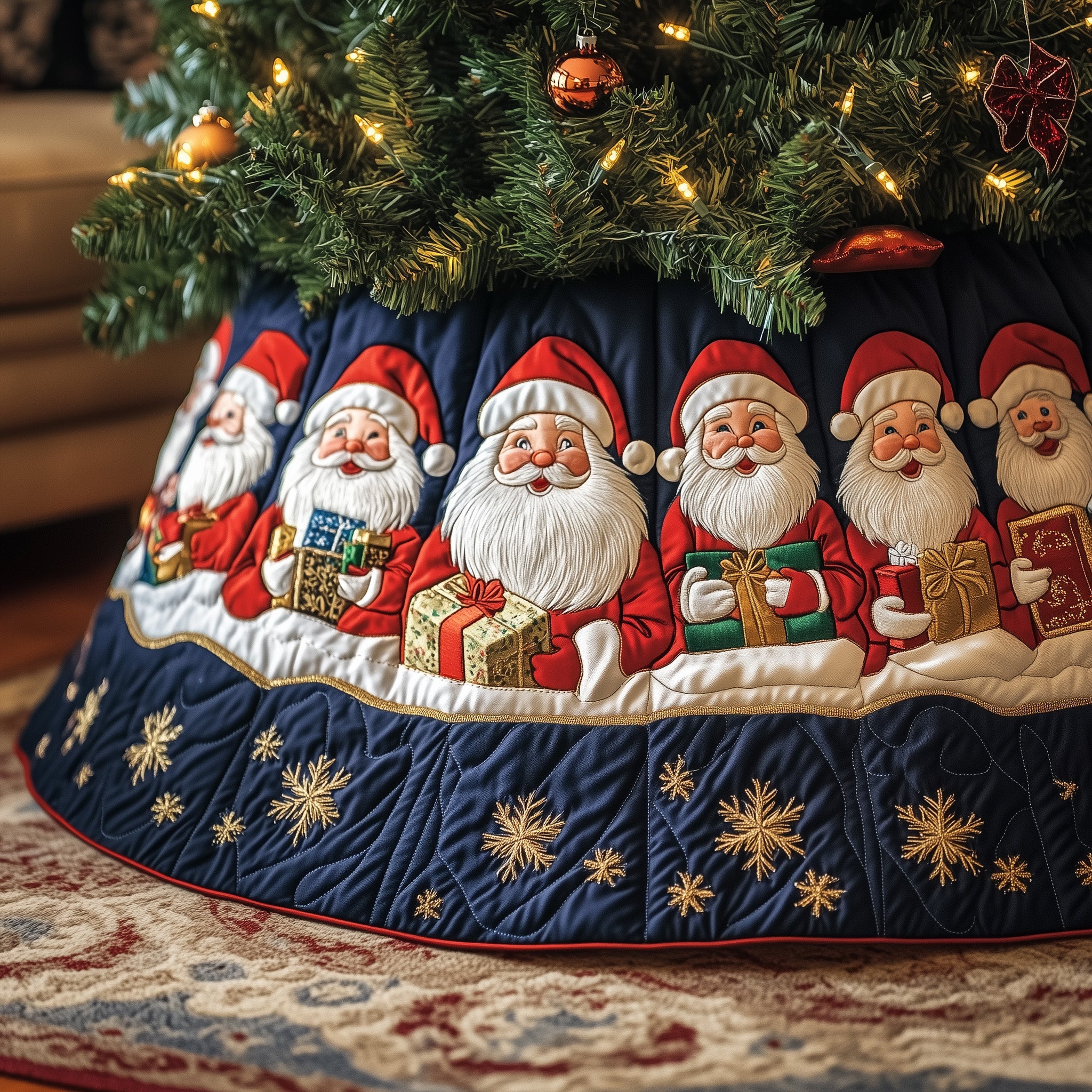 Ho Ho Ho Quilted Tree Skirt Perfect Christmas Gift Merch