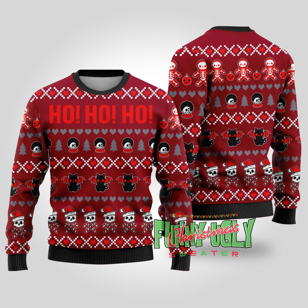 Ho Ho Ho Spooky Funny Christmas Sweater Cardinal Red Lovely Christmas Sweater Gift for Mom or Grandma