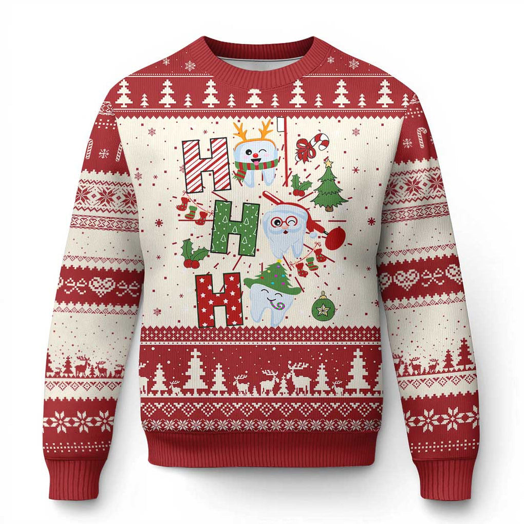 Ho Ho Ho Tooth Ugly Christmas Sweater Dental Themed Gifts For Kid Xmas