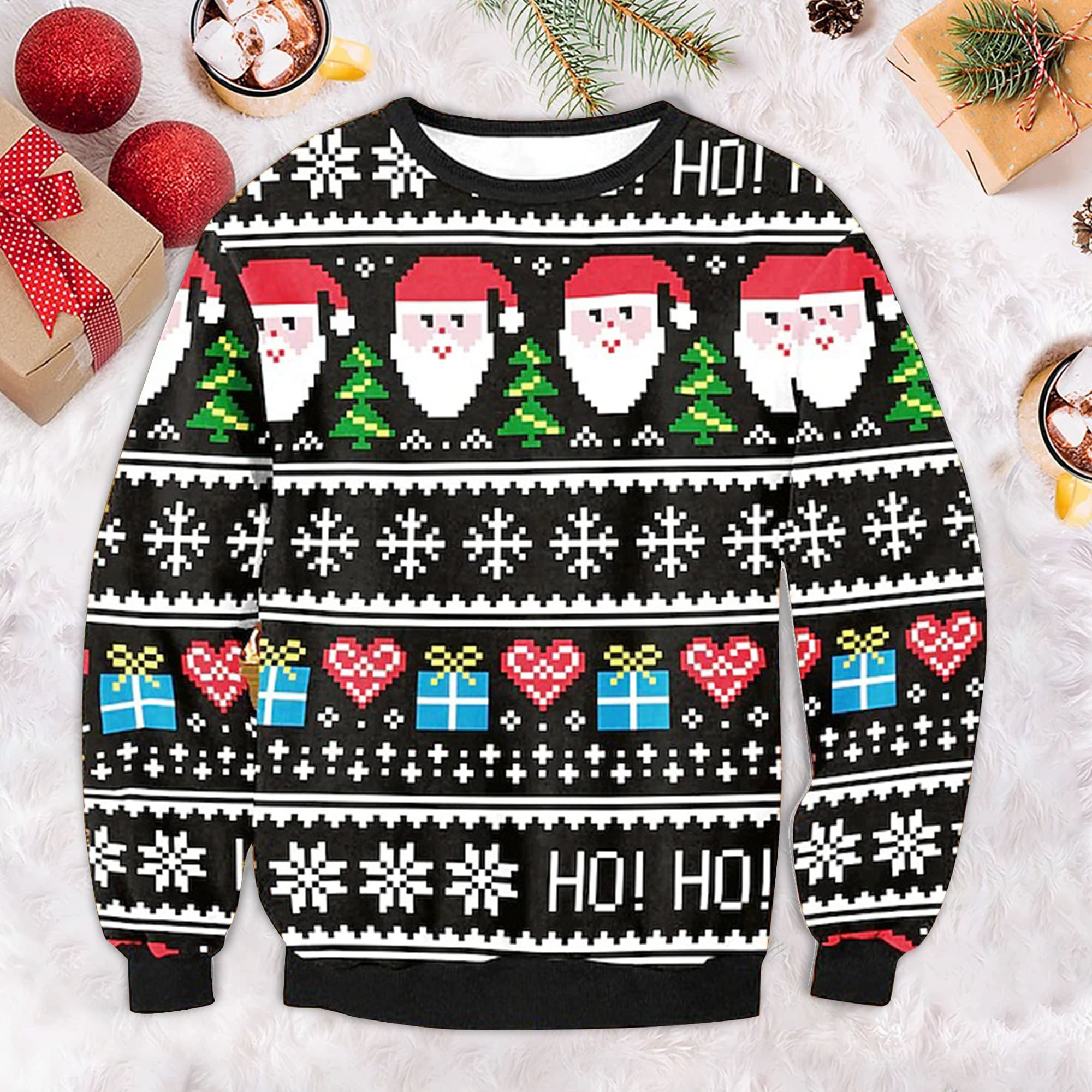 Ho Ho Ho Ugly Christmas Sweater Funny Holiday Sweater Gifts For Xmas